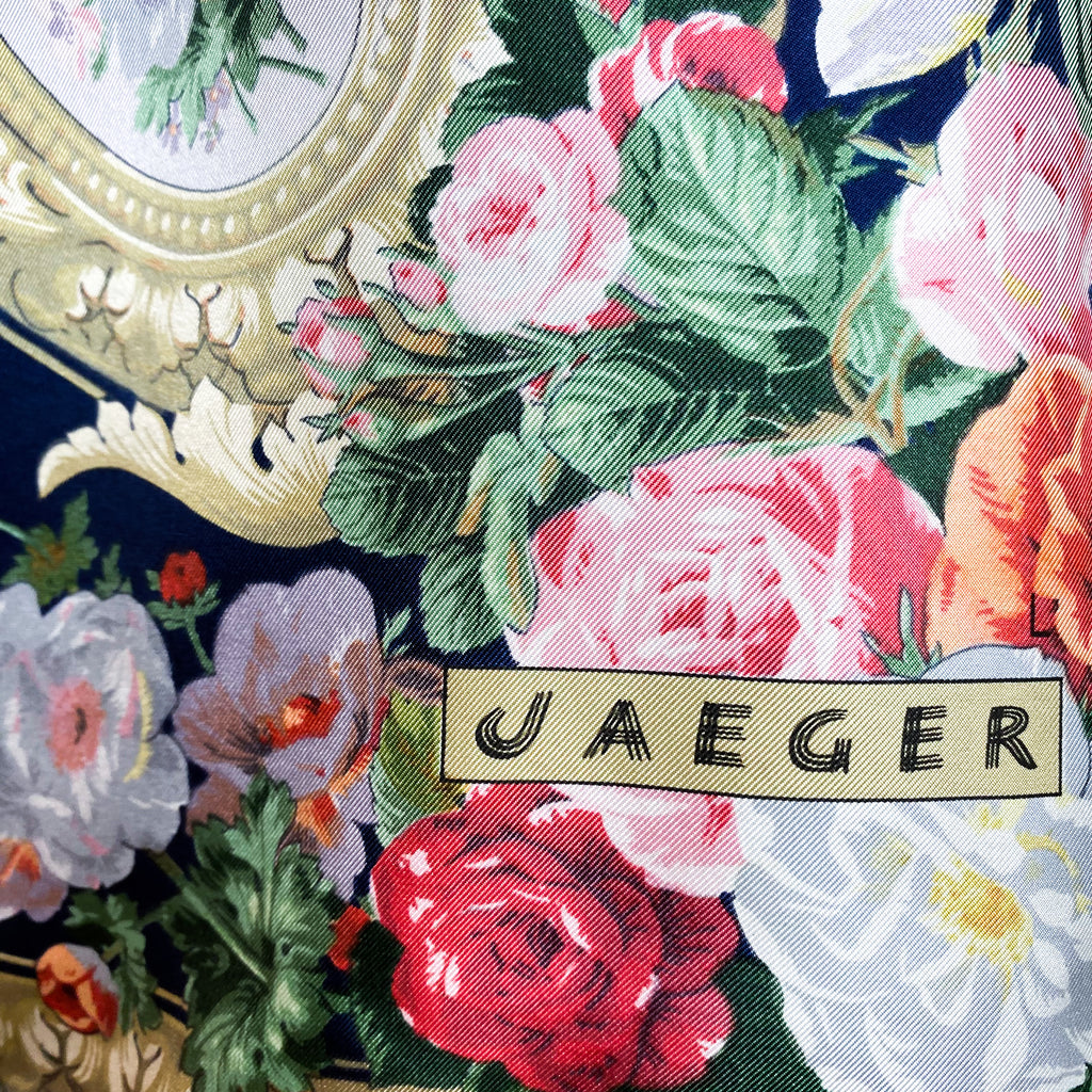 Immaculate 1980s Jaeger Floral Vintage Silk Scarf
