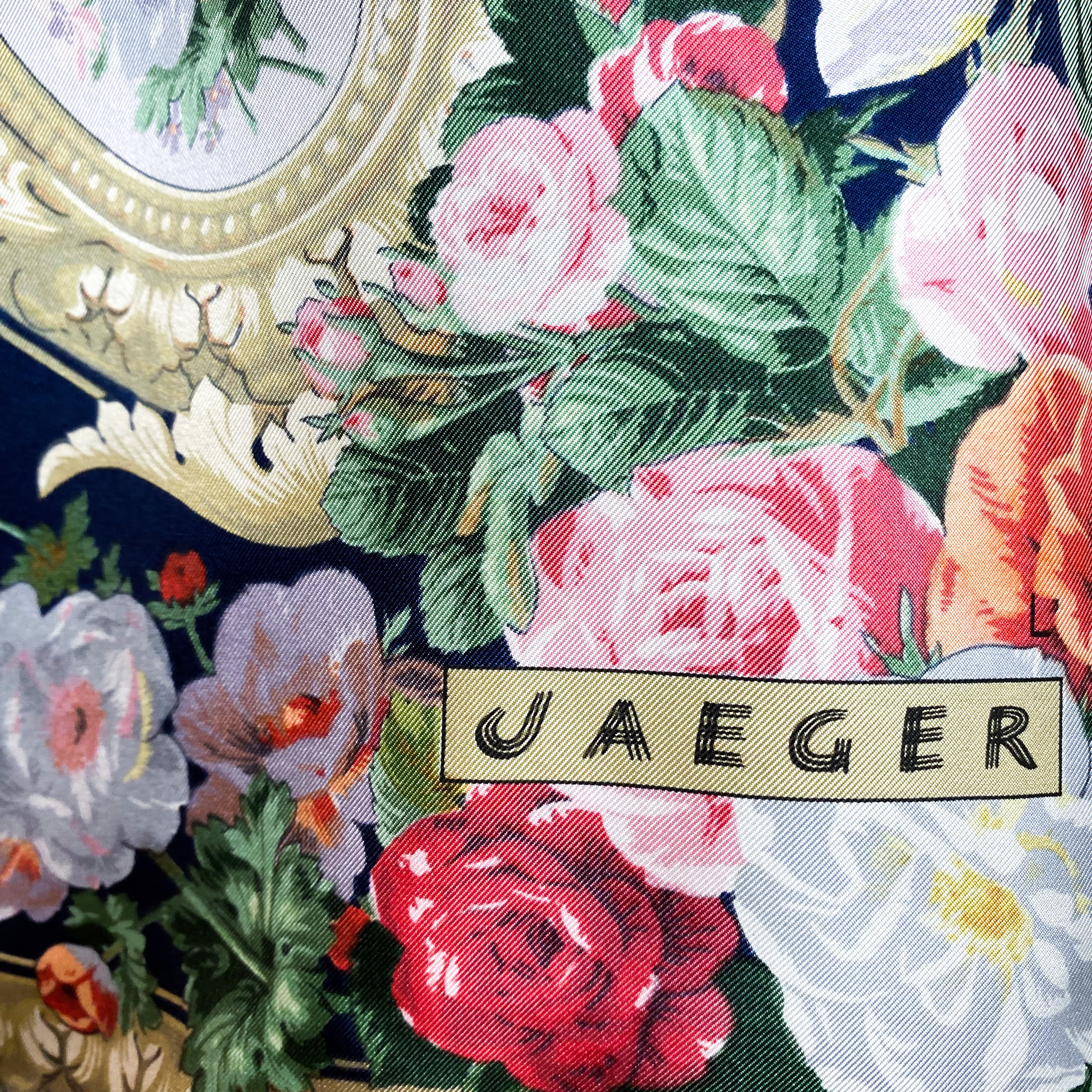 Immaculate 1980s Jaeger Floral Vintage Silk Scarf