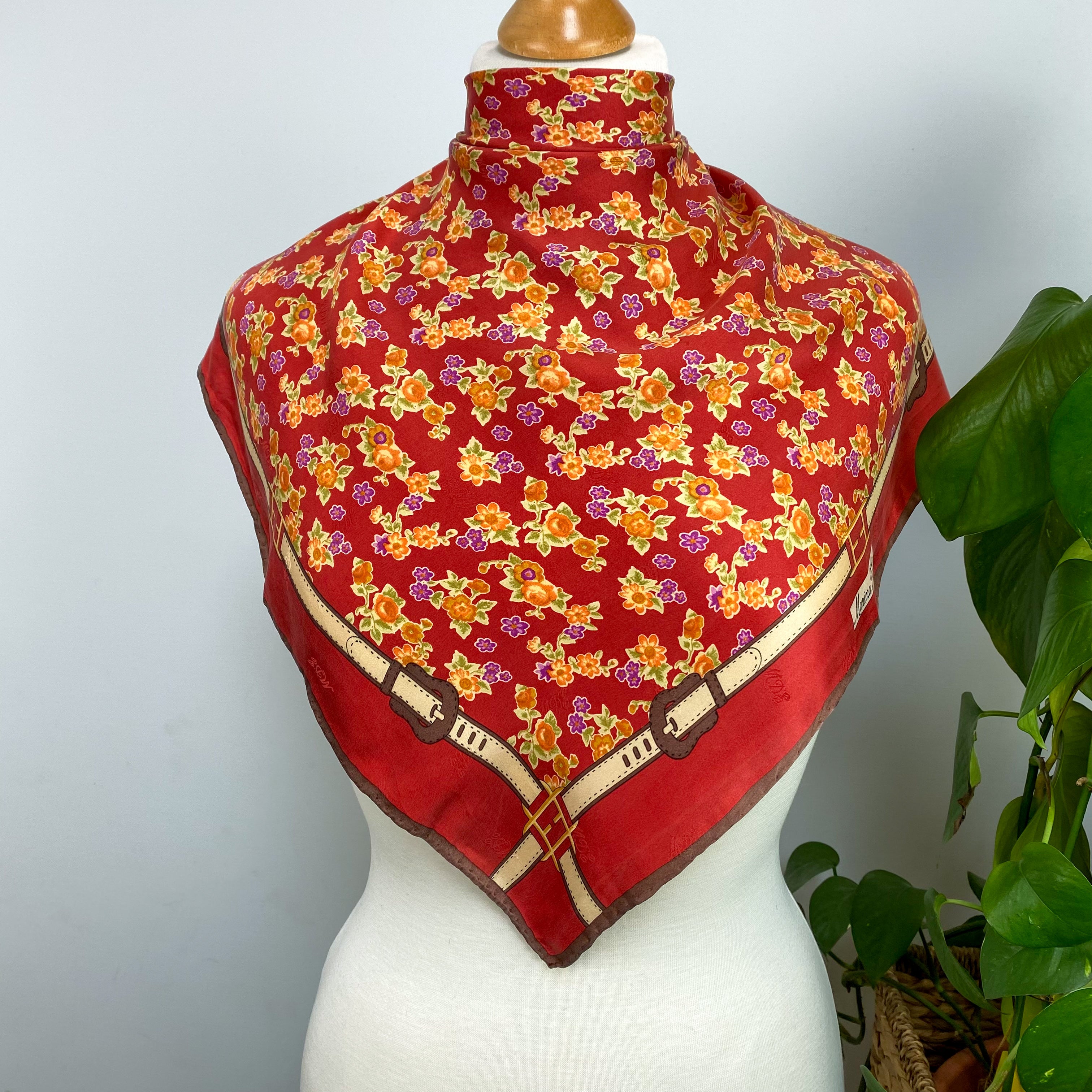 Marina D’este Floral Silk Scarf