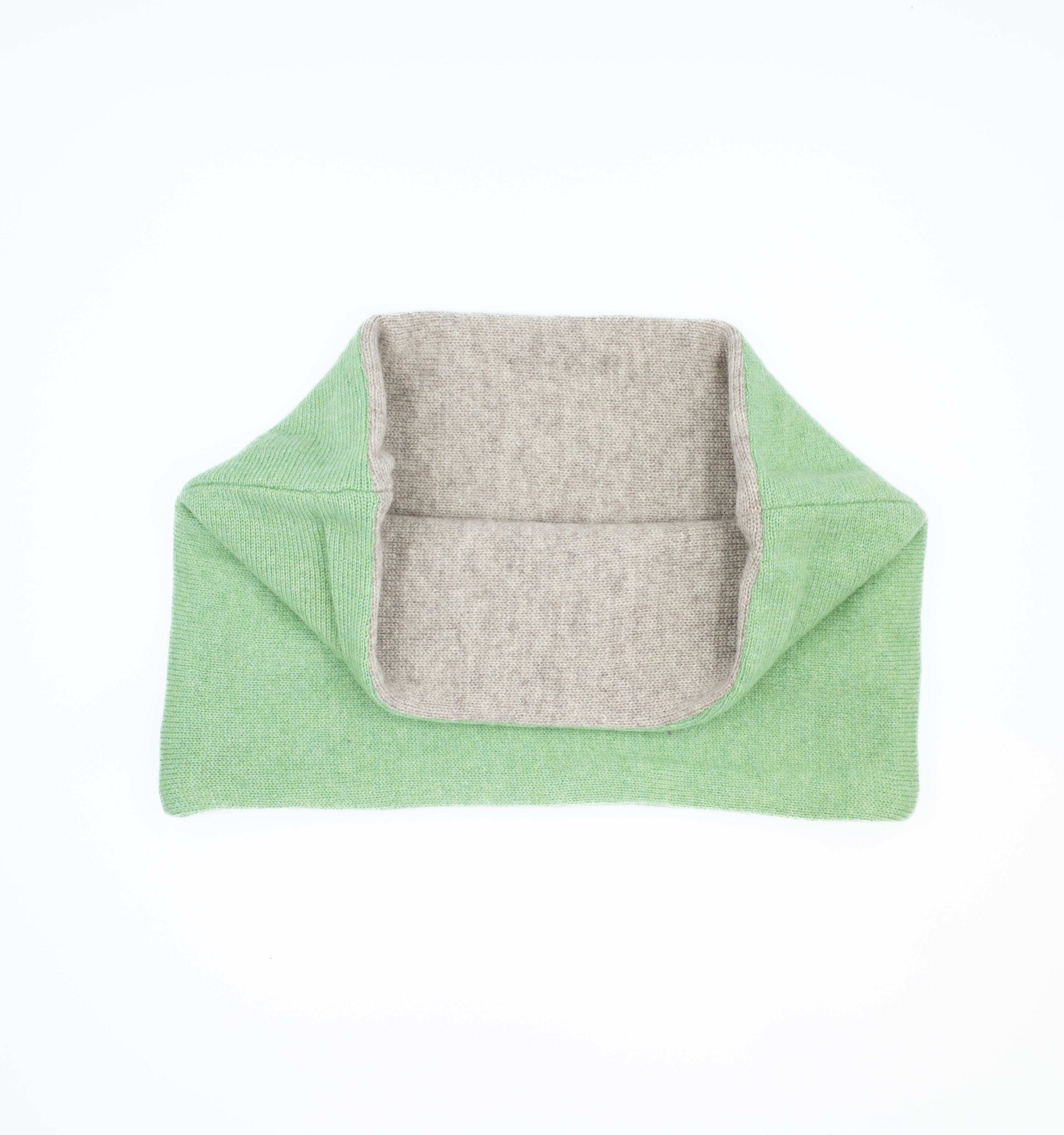 Apple Green and Dark Oatmeal Neck Warmer