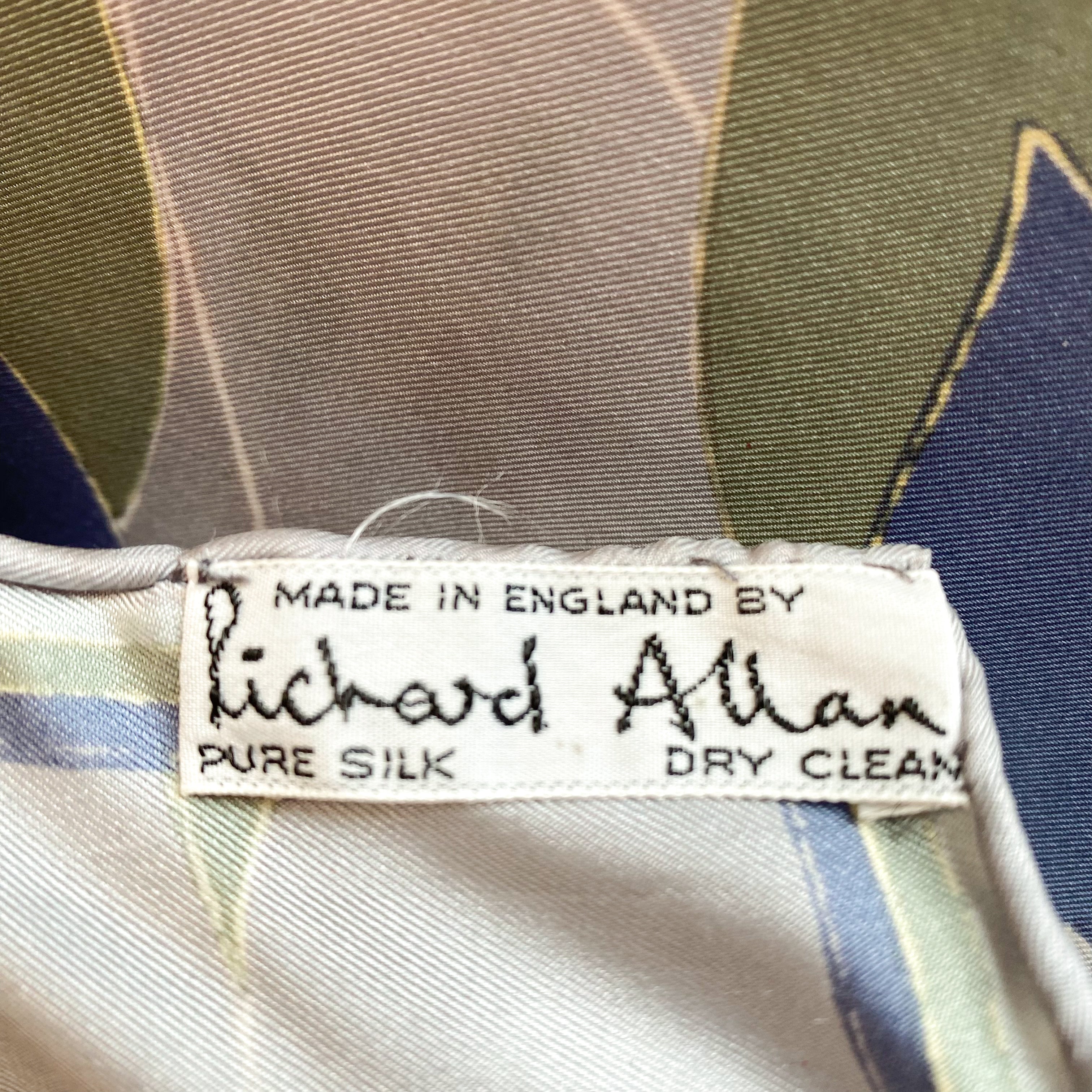 1970s Richard Allan Vintage Silk Scarf