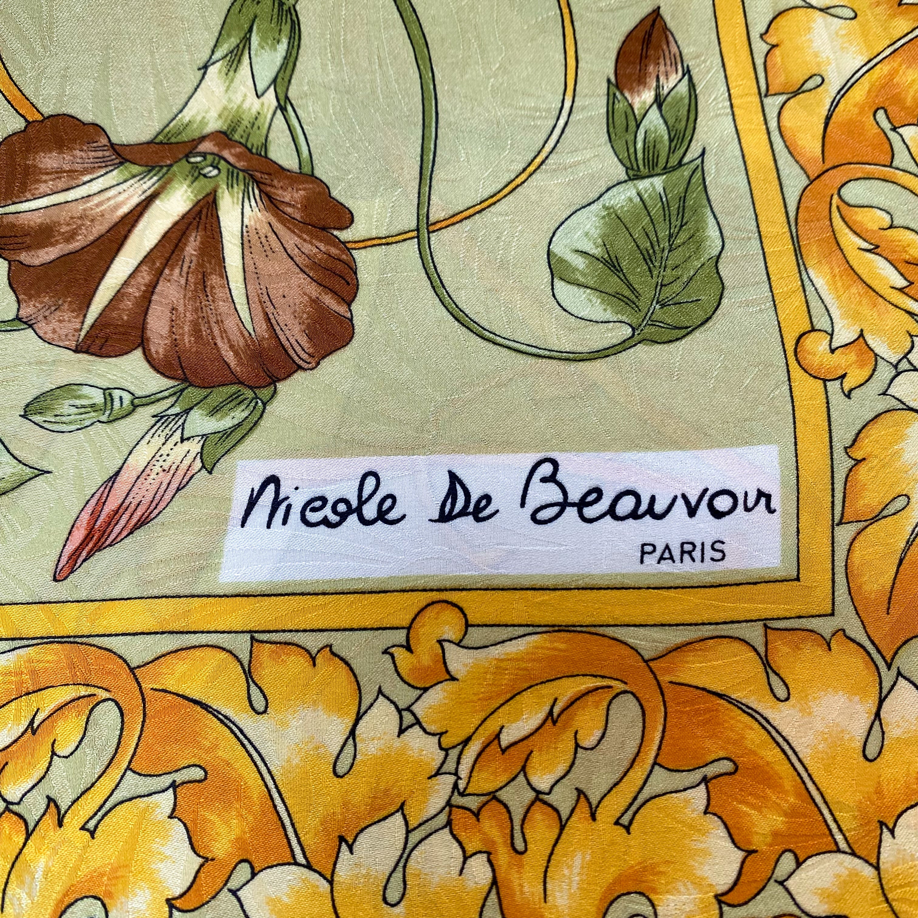 Vintage Nicole De Beauvoir Silk Scarf