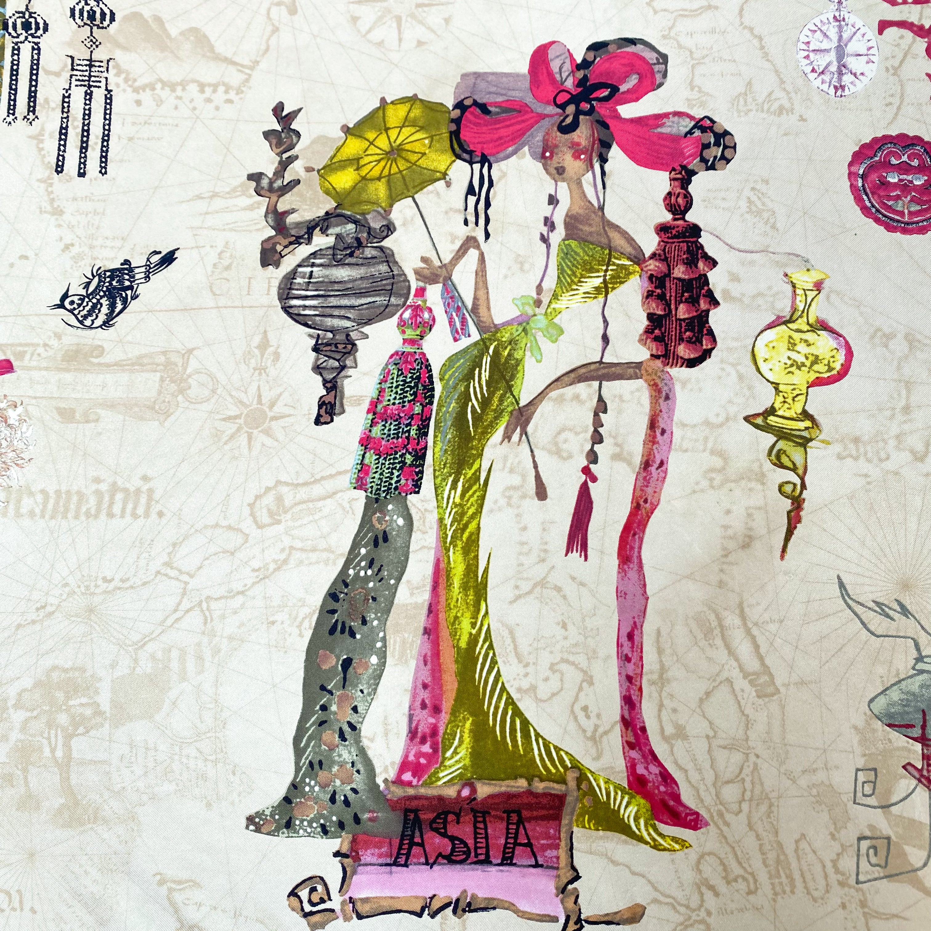 Christian Lacroix Abstract Designer Silk Scarf
