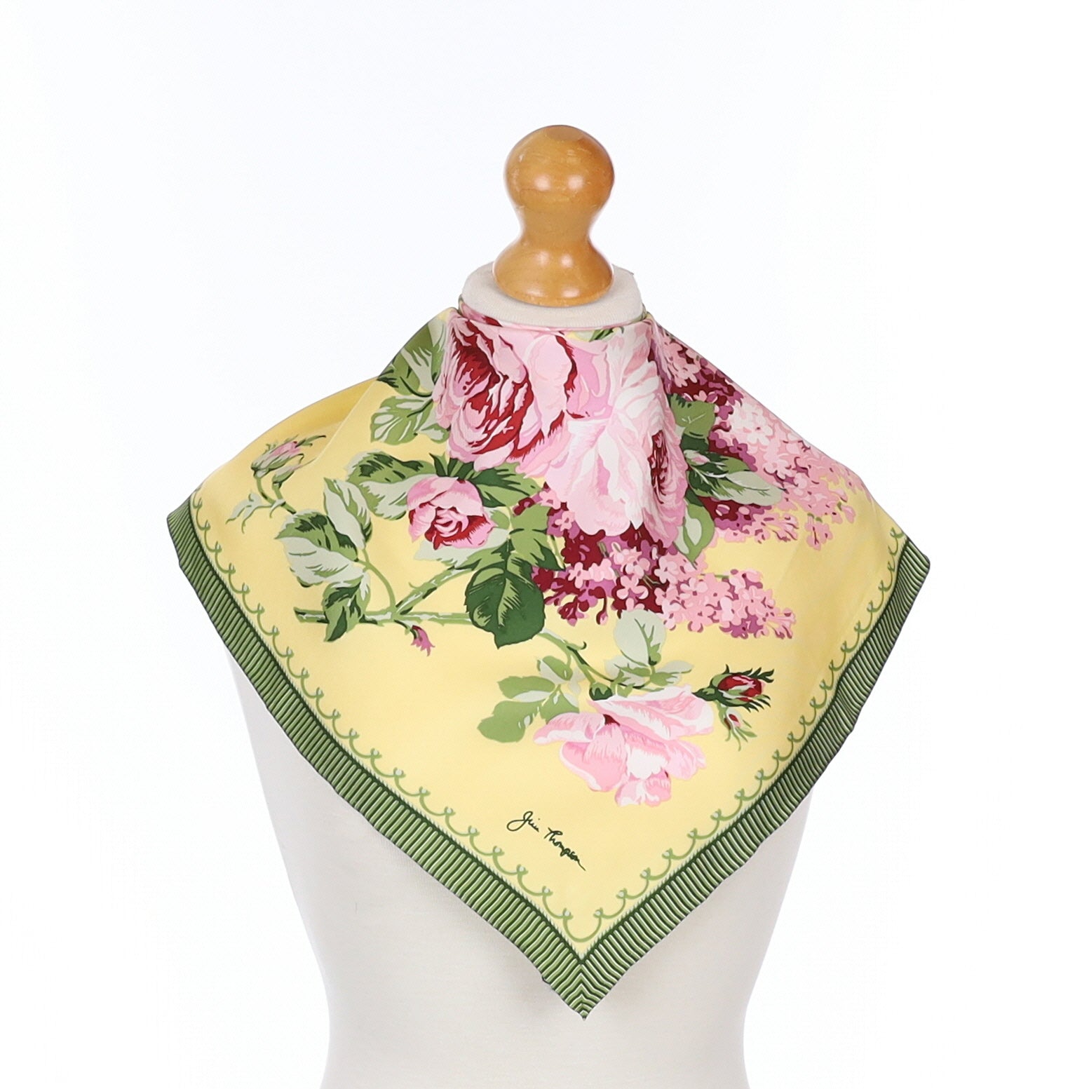 Brand New Jim Thompson Small Floral Silk Scarf
