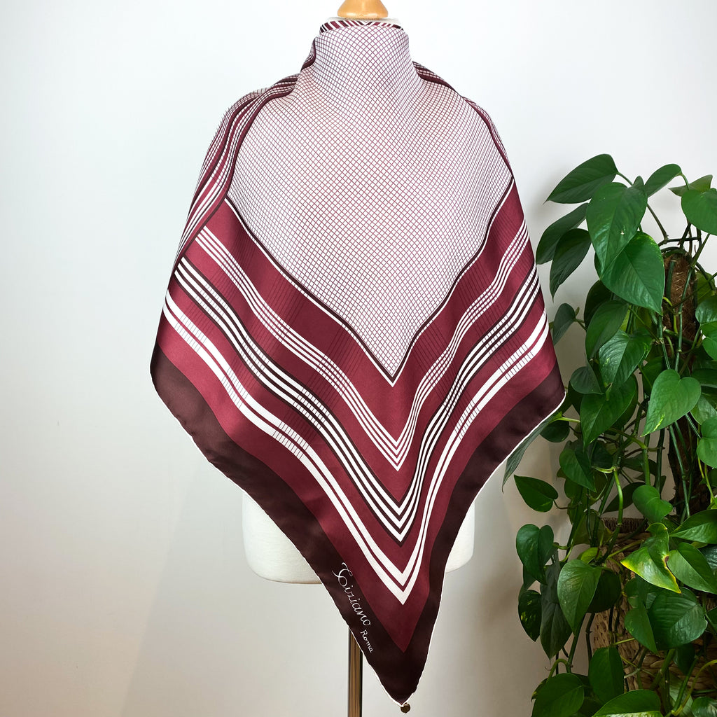 1979s Tiziano Roma Italian Vintage Silk Scarf