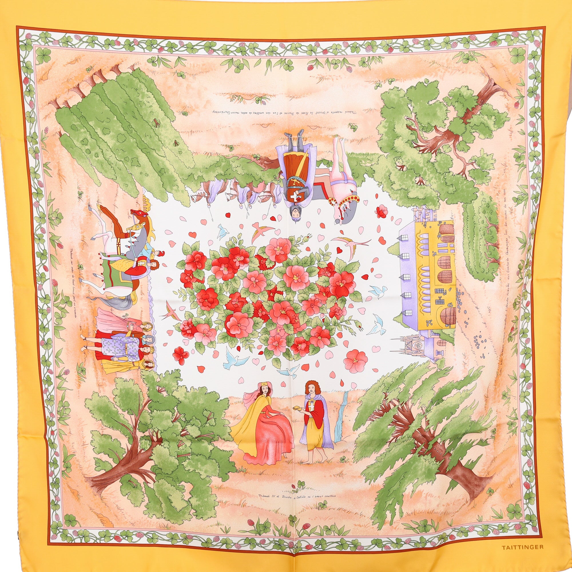 Brand New Boxed Scenic Taittinger Silk Scarf