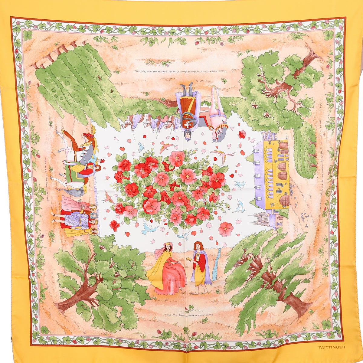 Brand New Boxed Scenic Taittinger Silk Scarf