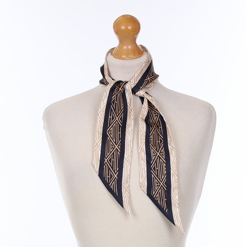 Brand New Chloé Art Deco Monogram Silk Twilly