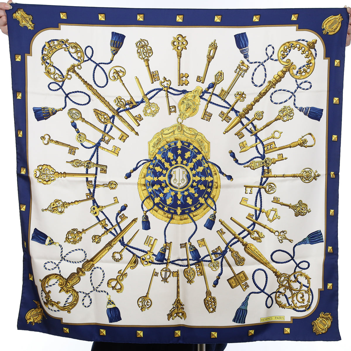 Pristine Boxed Hermès Les Clefs Silk Scarf