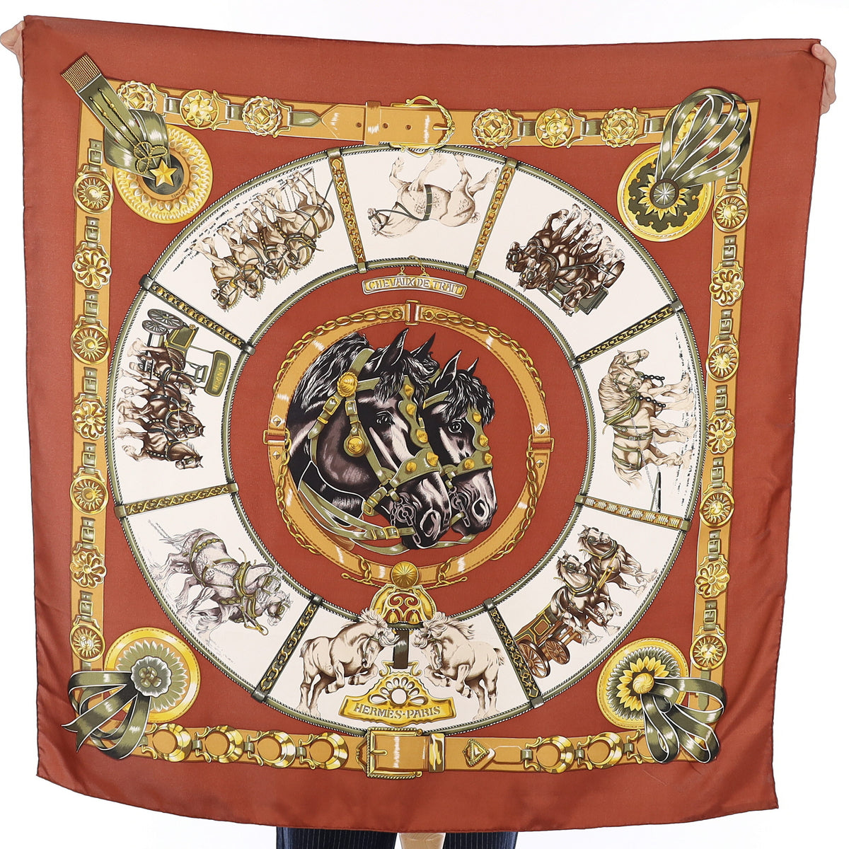 Hermès Chevaux De Trait Silk Scarf