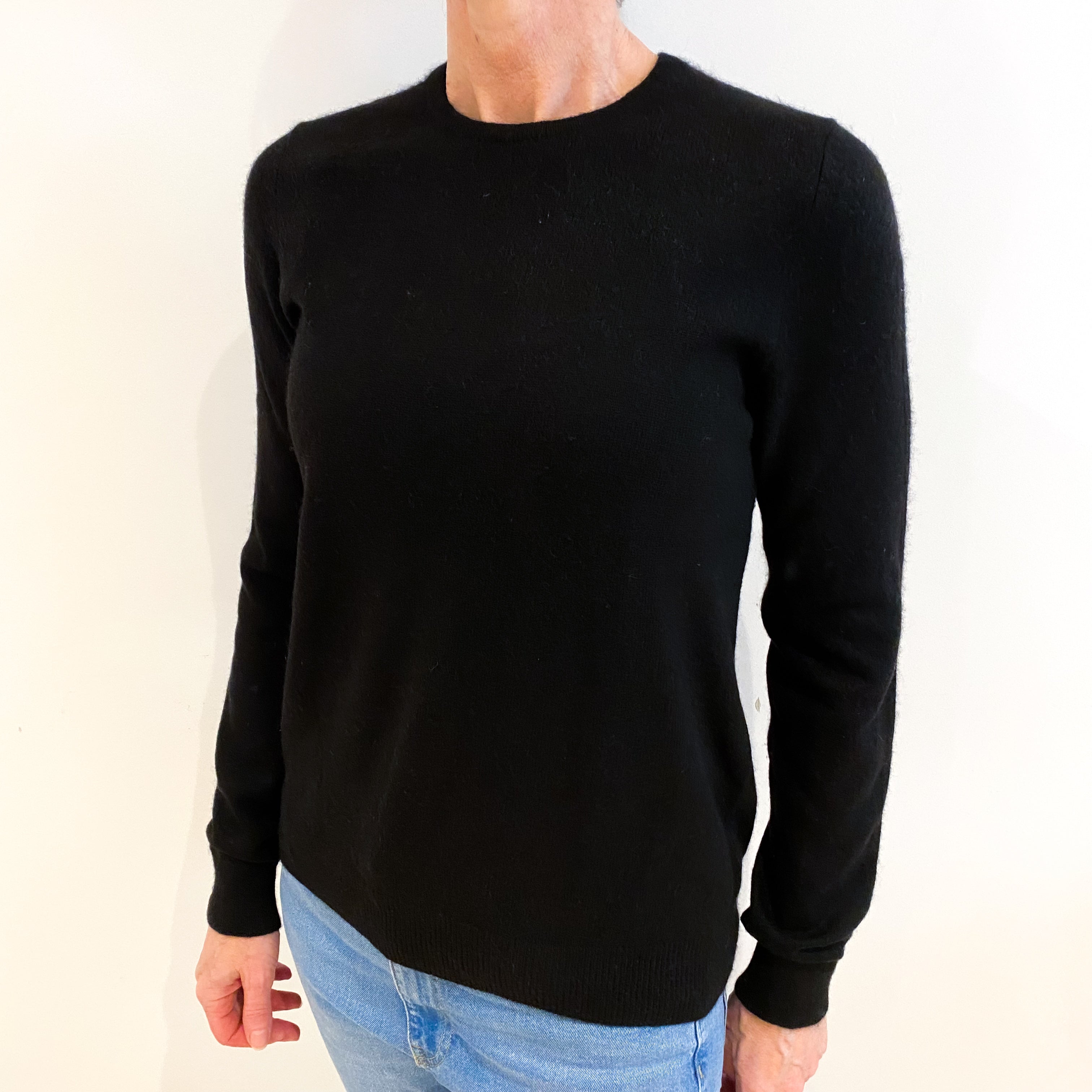 Black Cashmere Crew Neck Jumper Small