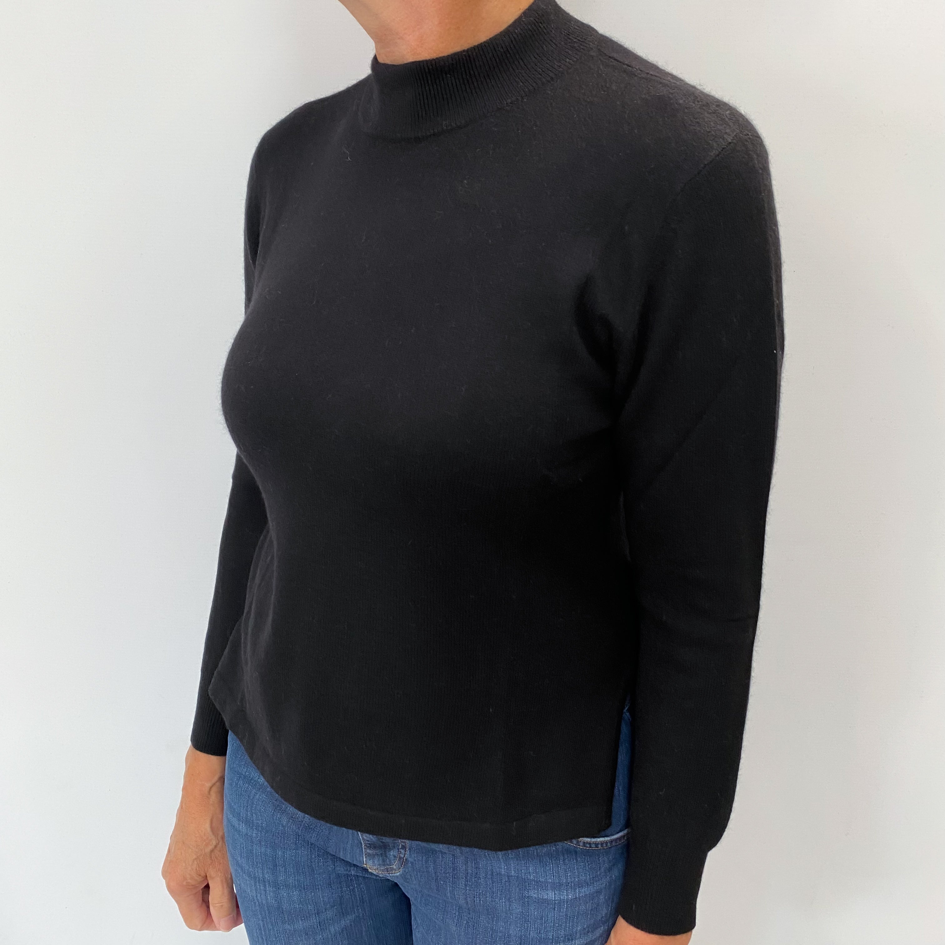 Black Cashmere Turtle Neck Jumper Medium