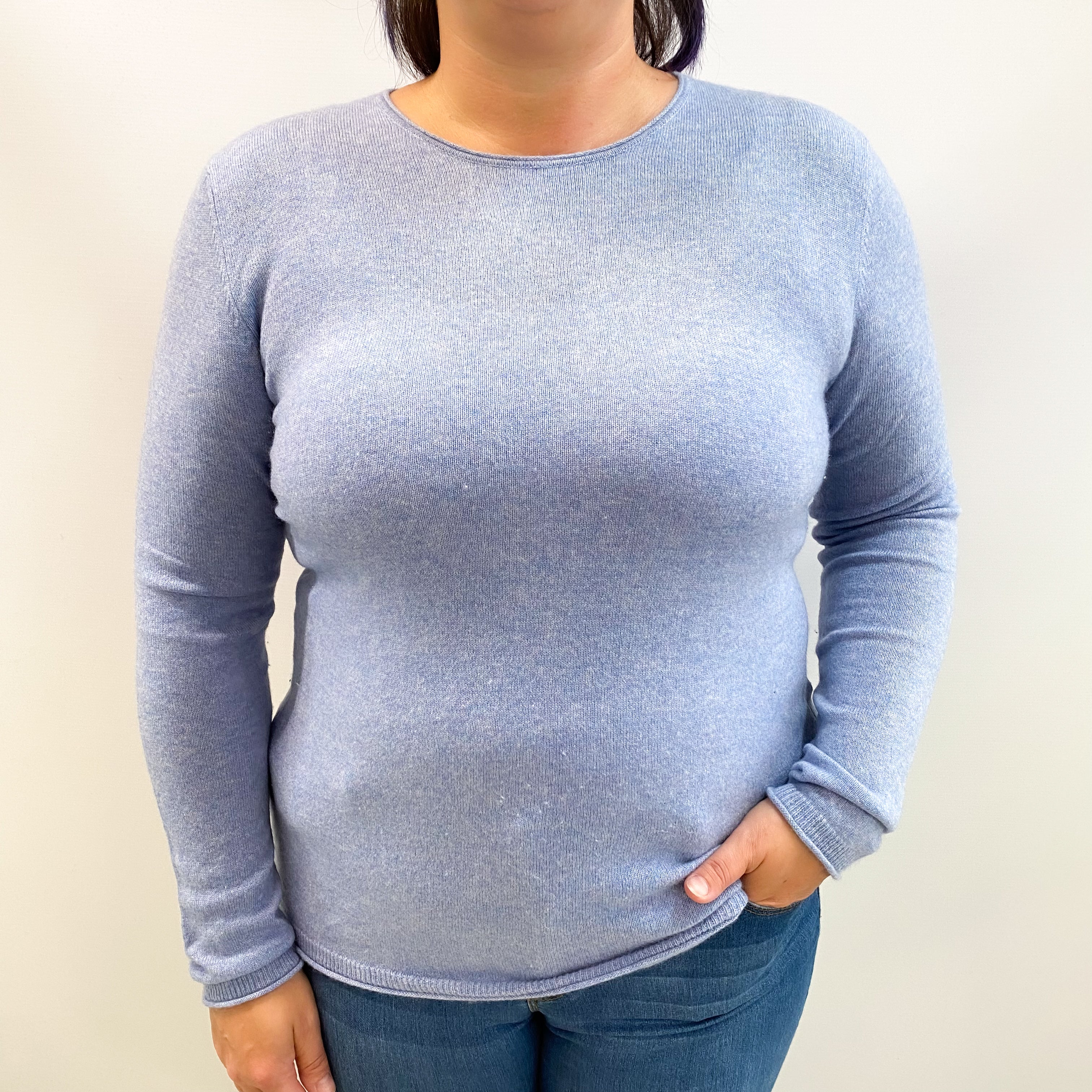 Sky Blue Cashmere Crew Neck Jumper Large