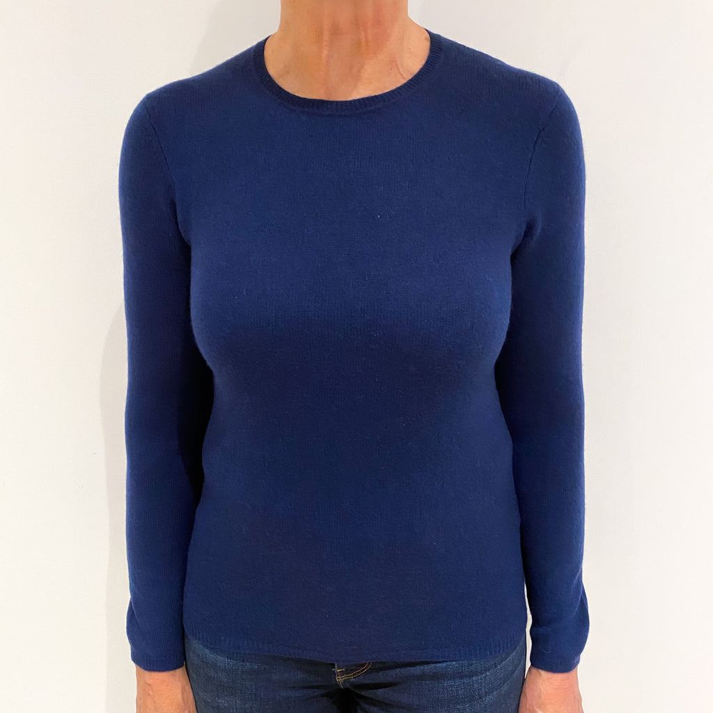 French Navy Cashmere Crew Neck Jumper Medium