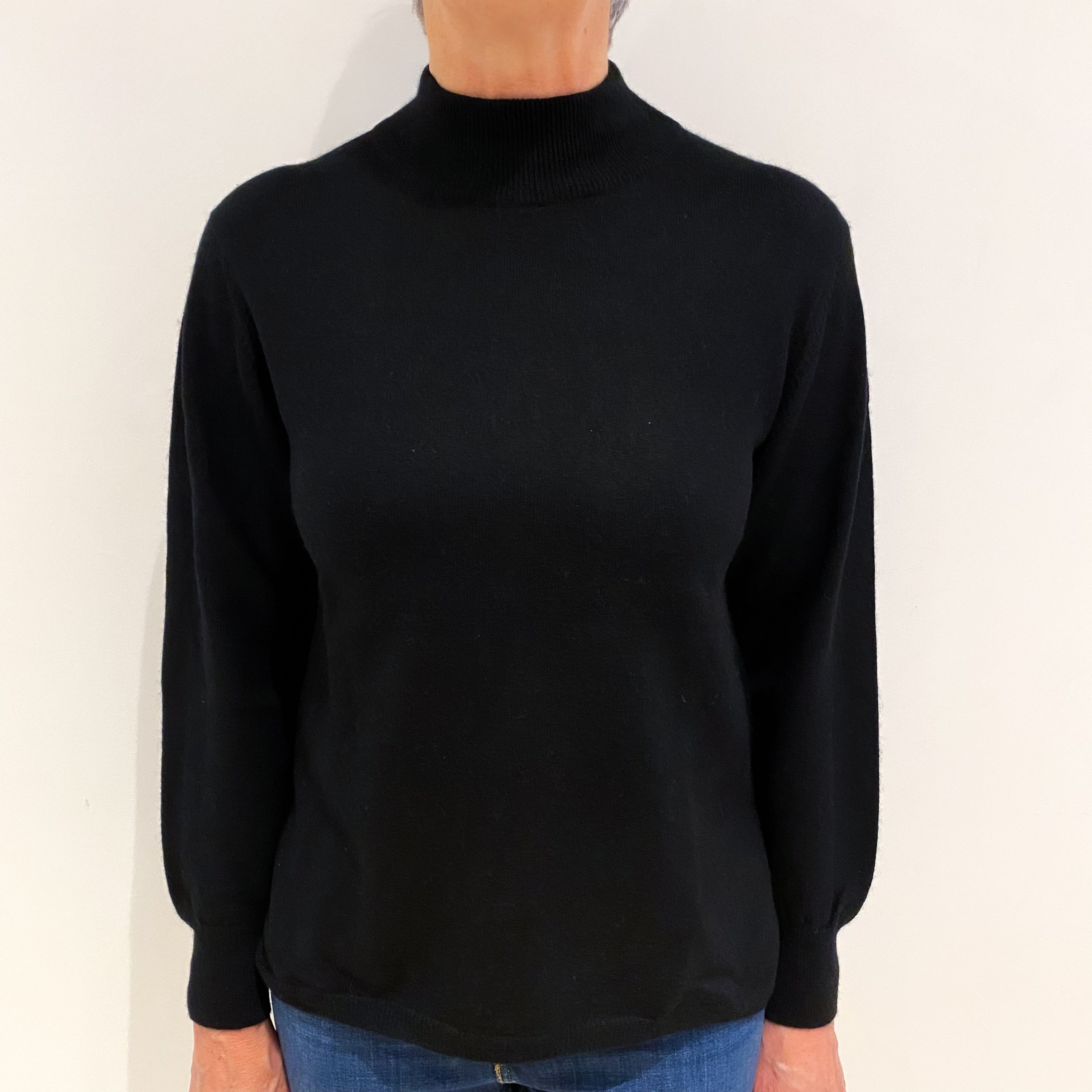 Black Cashmere Turtle Neck Jumper Medium
