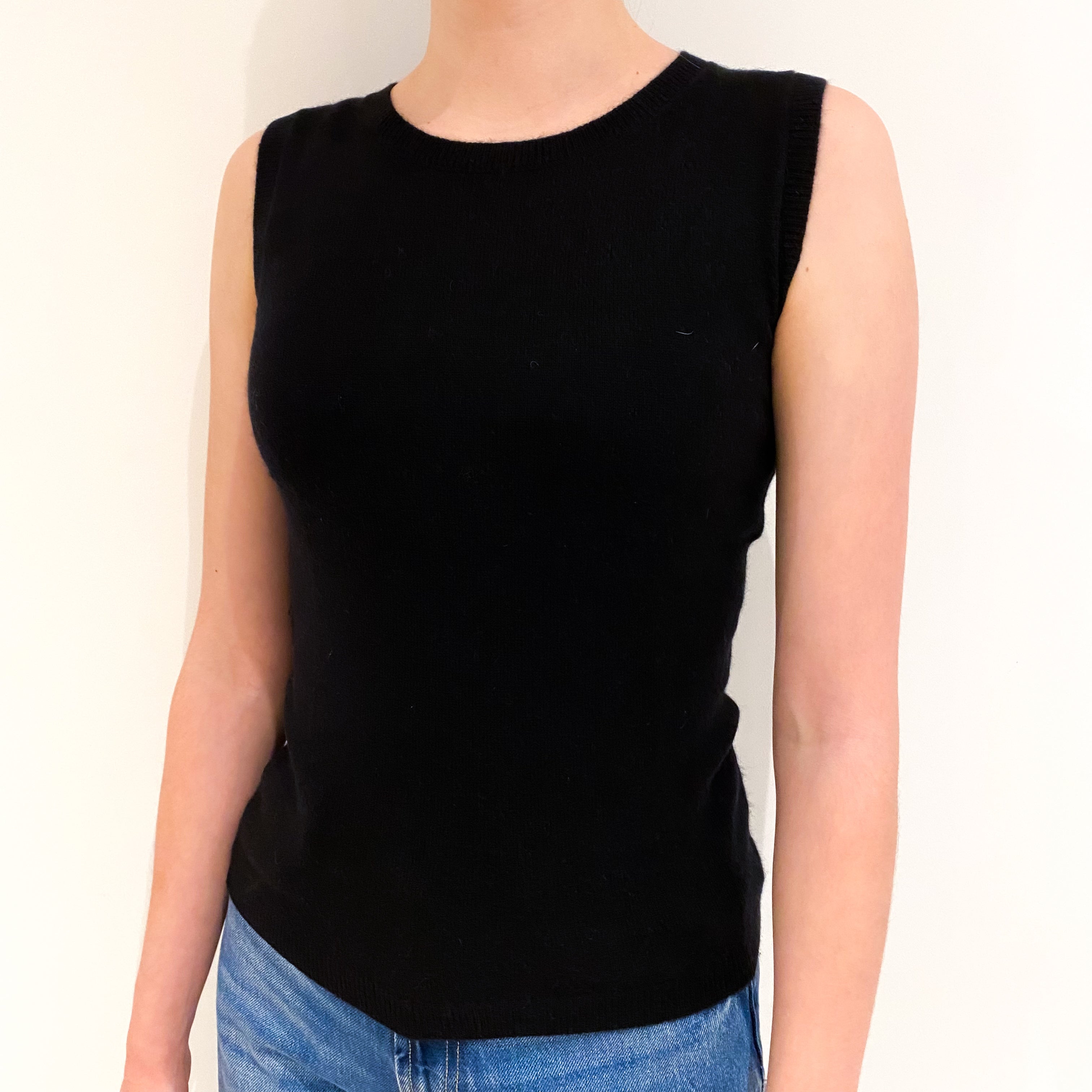 Black Cashmere Tank Top Extra Small