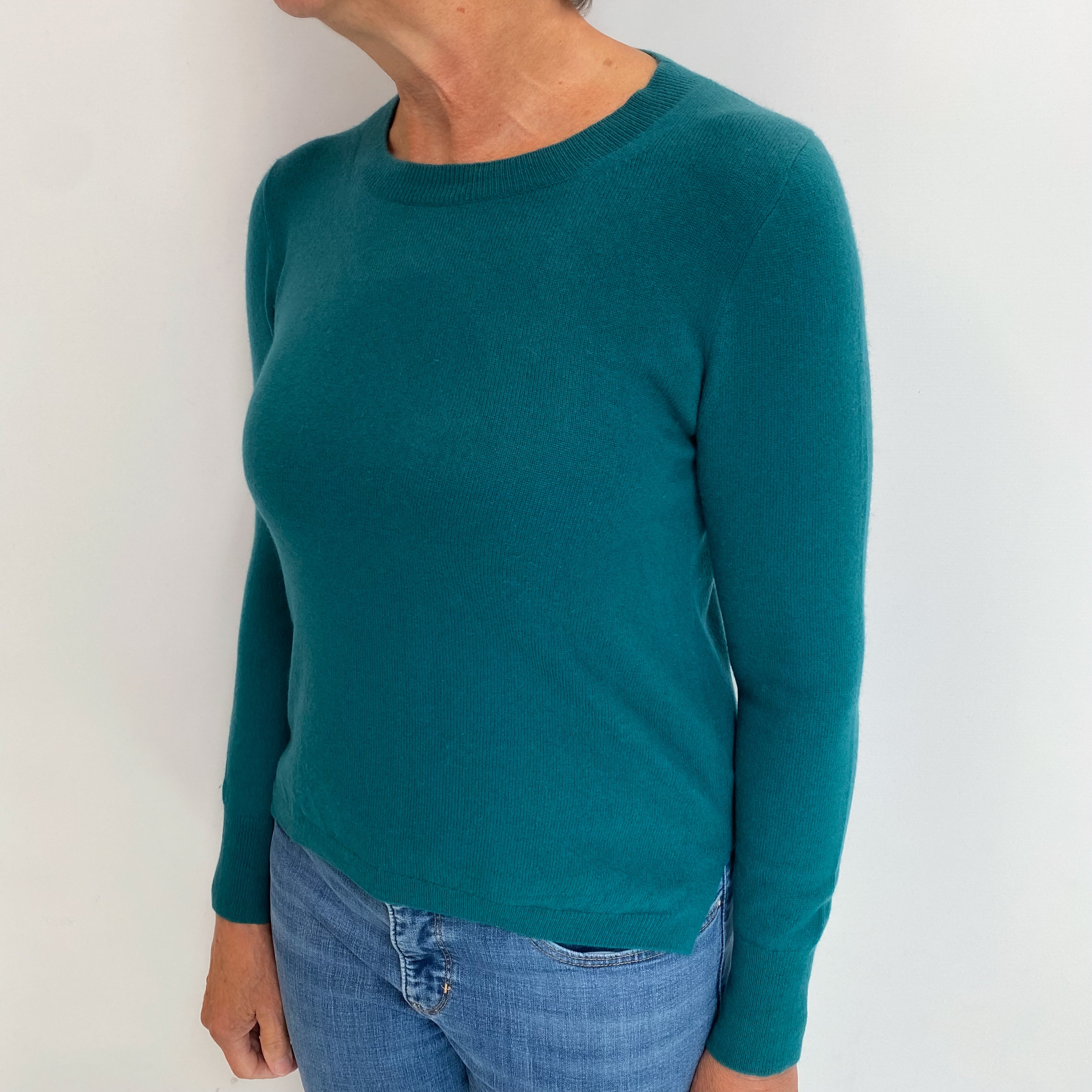 Sea Green Cashmere Crew Neck Jumper Medium