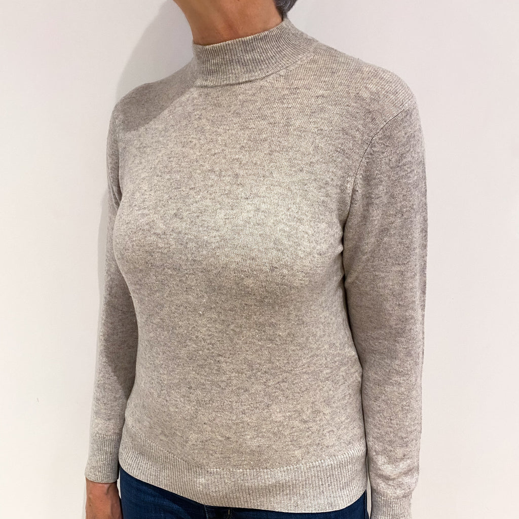 Smoke Grey Cashmere Turtle Neck Jumper Medium