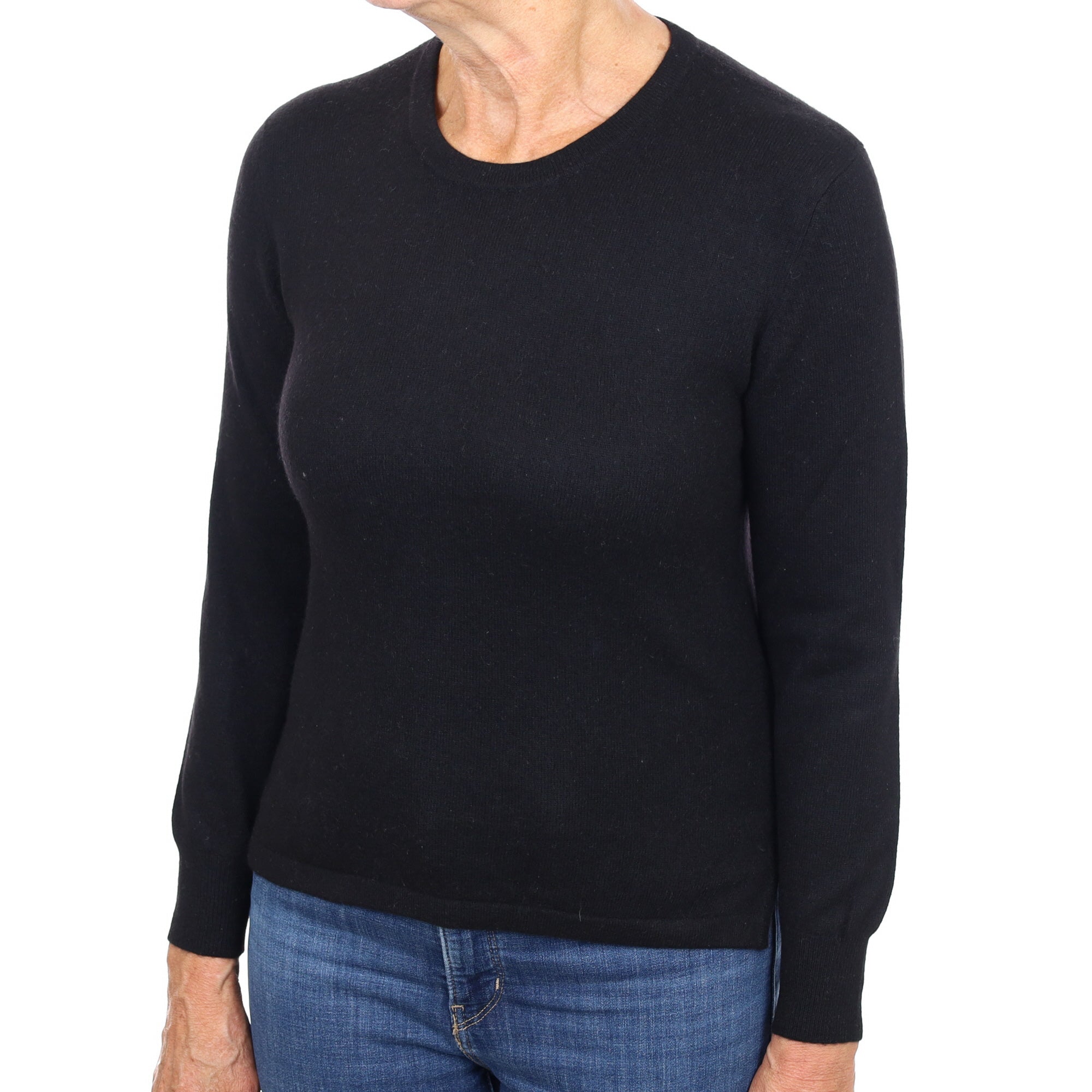 Black Cashmere Crew Neck Jumper Medium