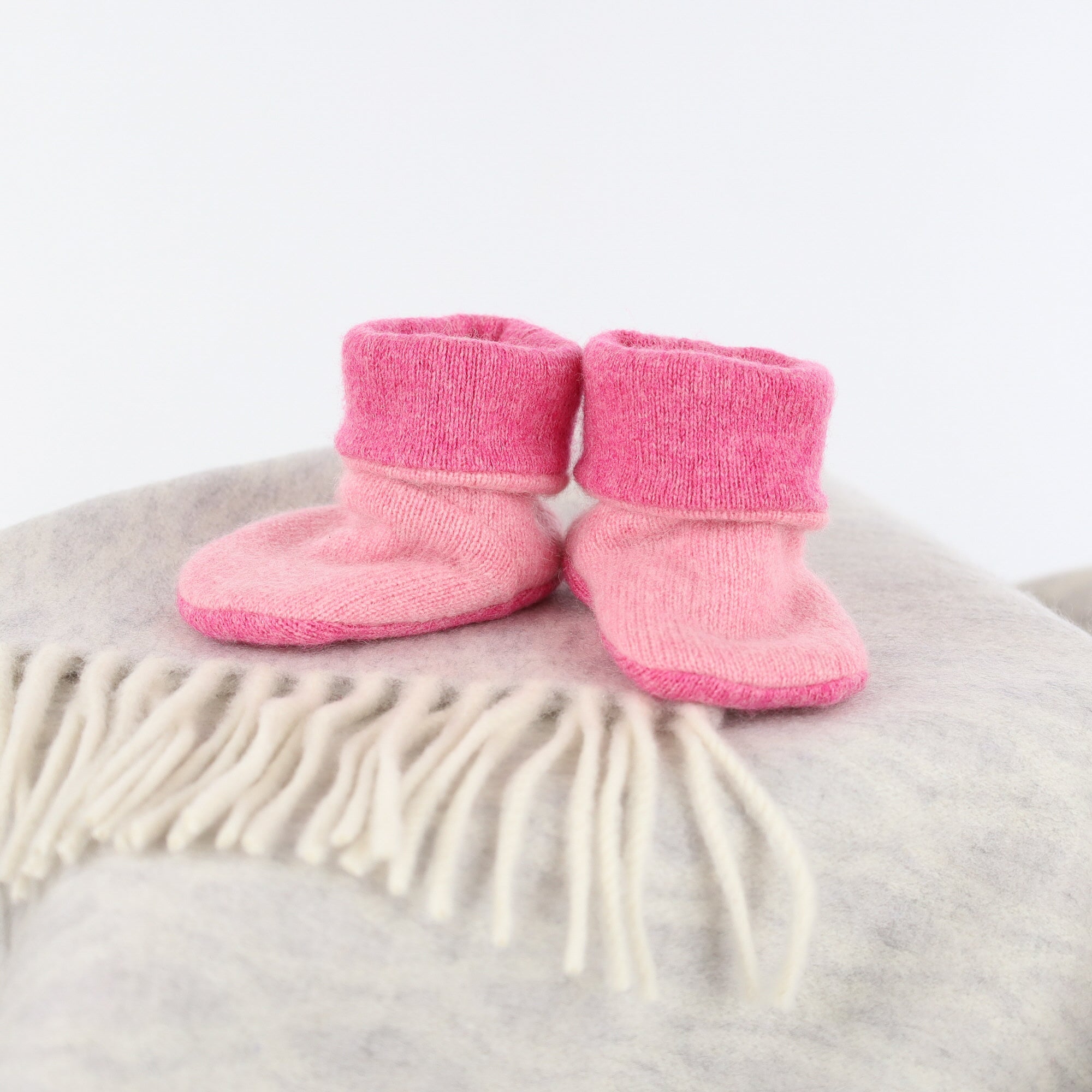 Blush and Rouge Pink Cashmere Baby Boots