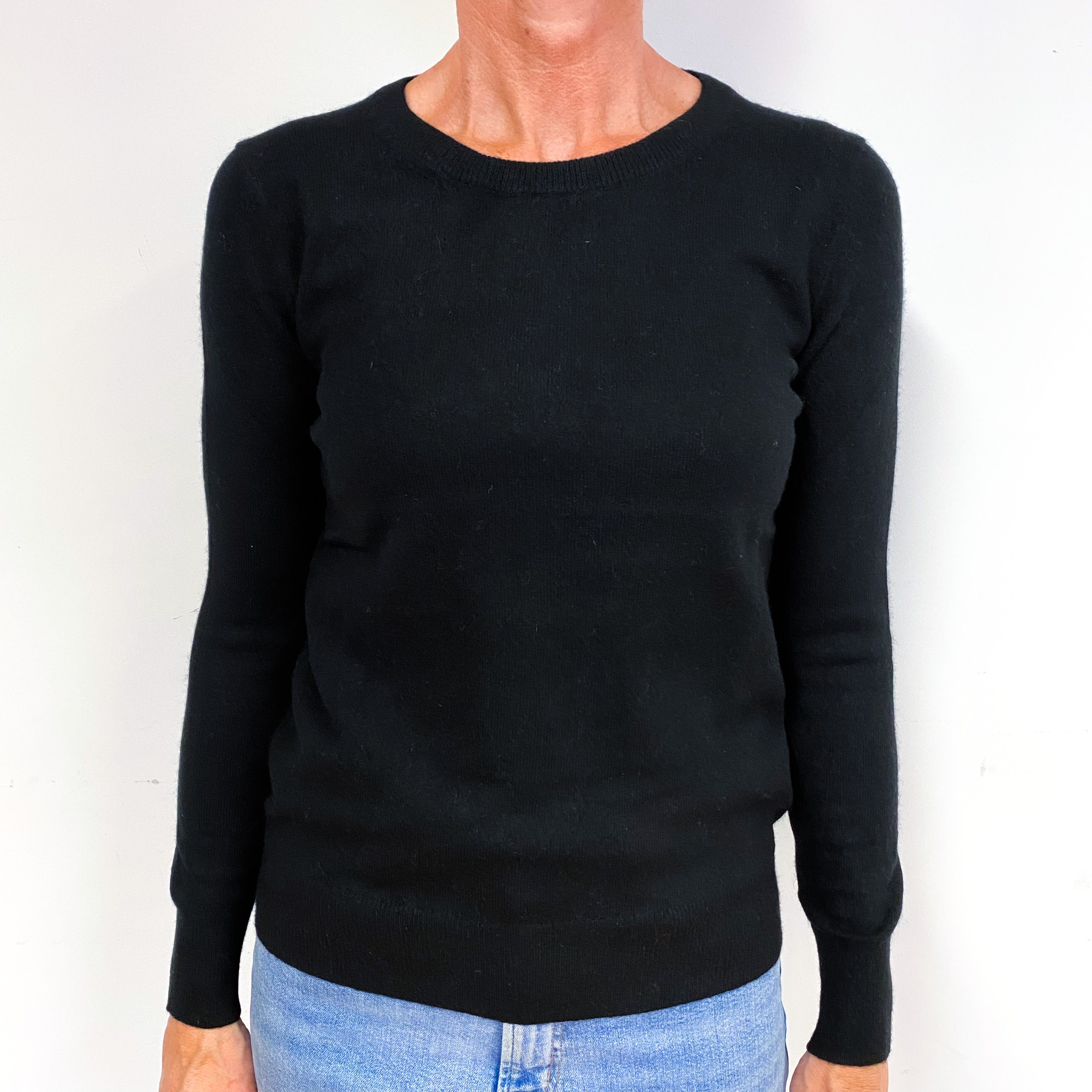 Black Cashmere Crew Neck Jumper Medium