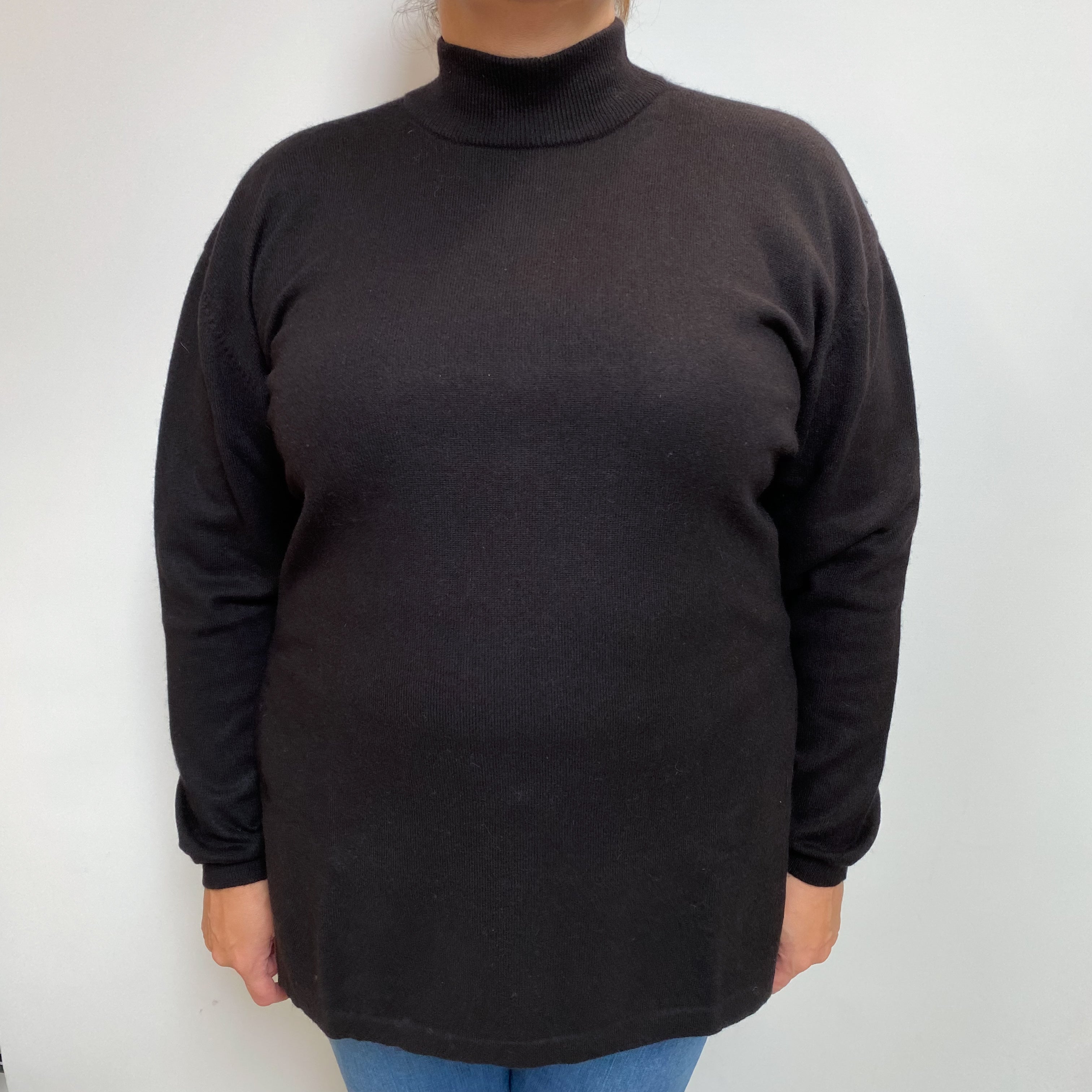 Black Cashmere Turtle Neck Jumper Extra Large