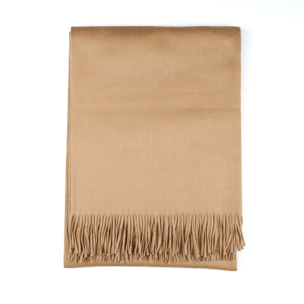 Brand New Scottish Alex Begg Caramel Brown Woven Cashmere Blanket