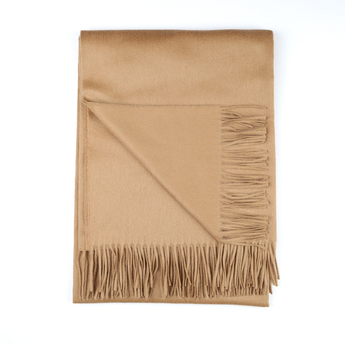 Brand New Scottish Alex Begg Caramel Brown Woven Cashmere Blanket