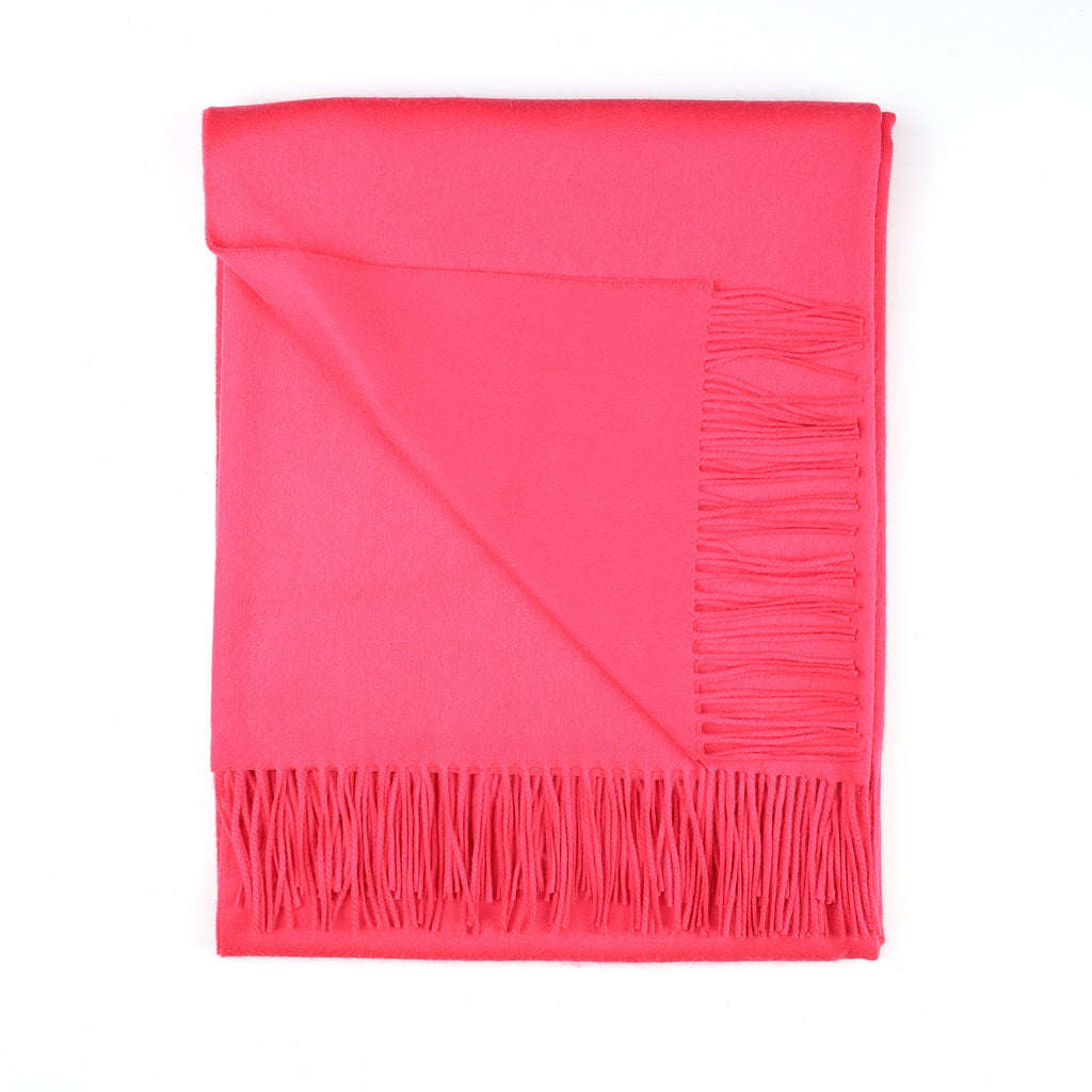 Brand New Scottish Alex Begg Electric Pink Heavy Woven Cashmere Blanket