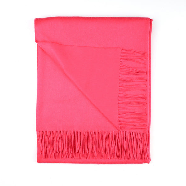 Brand New Scottish Alex Begg Electric Pink Heavy Woven Cashmere Blanket