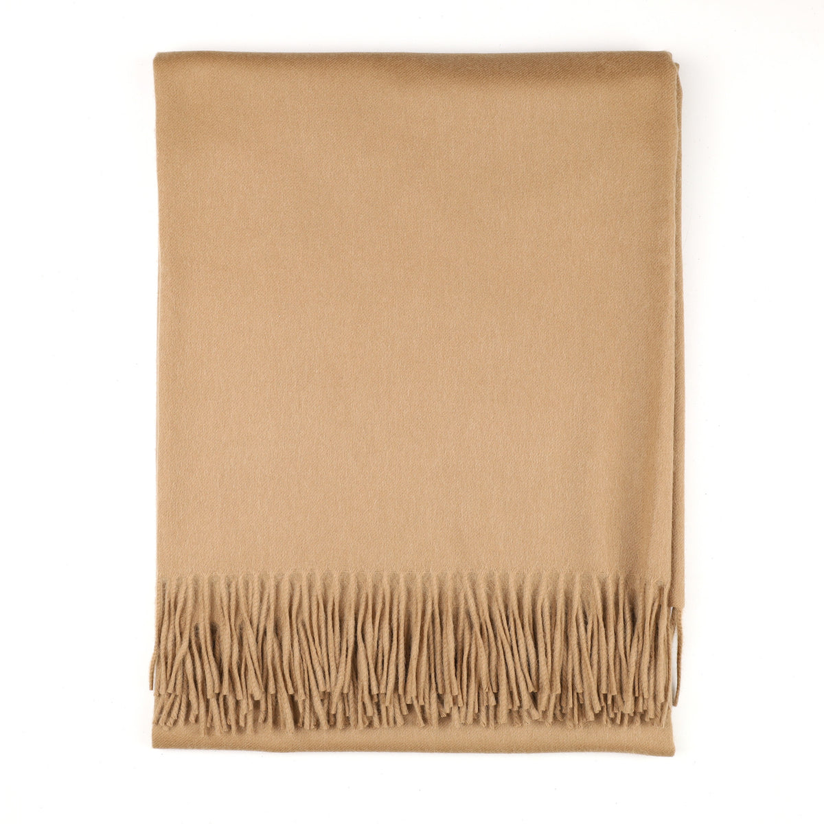 Brand New Scottish Alex Begg Toffee Brown Heavy Woven Cashmere Blanket