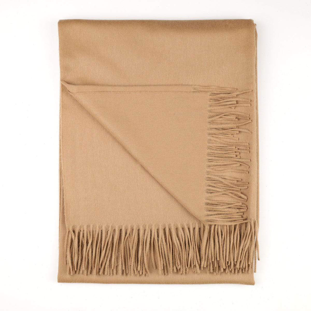 Brand New Scottish Alex Begg Toffee Brown Heavy Woven Cashmere Blanket
