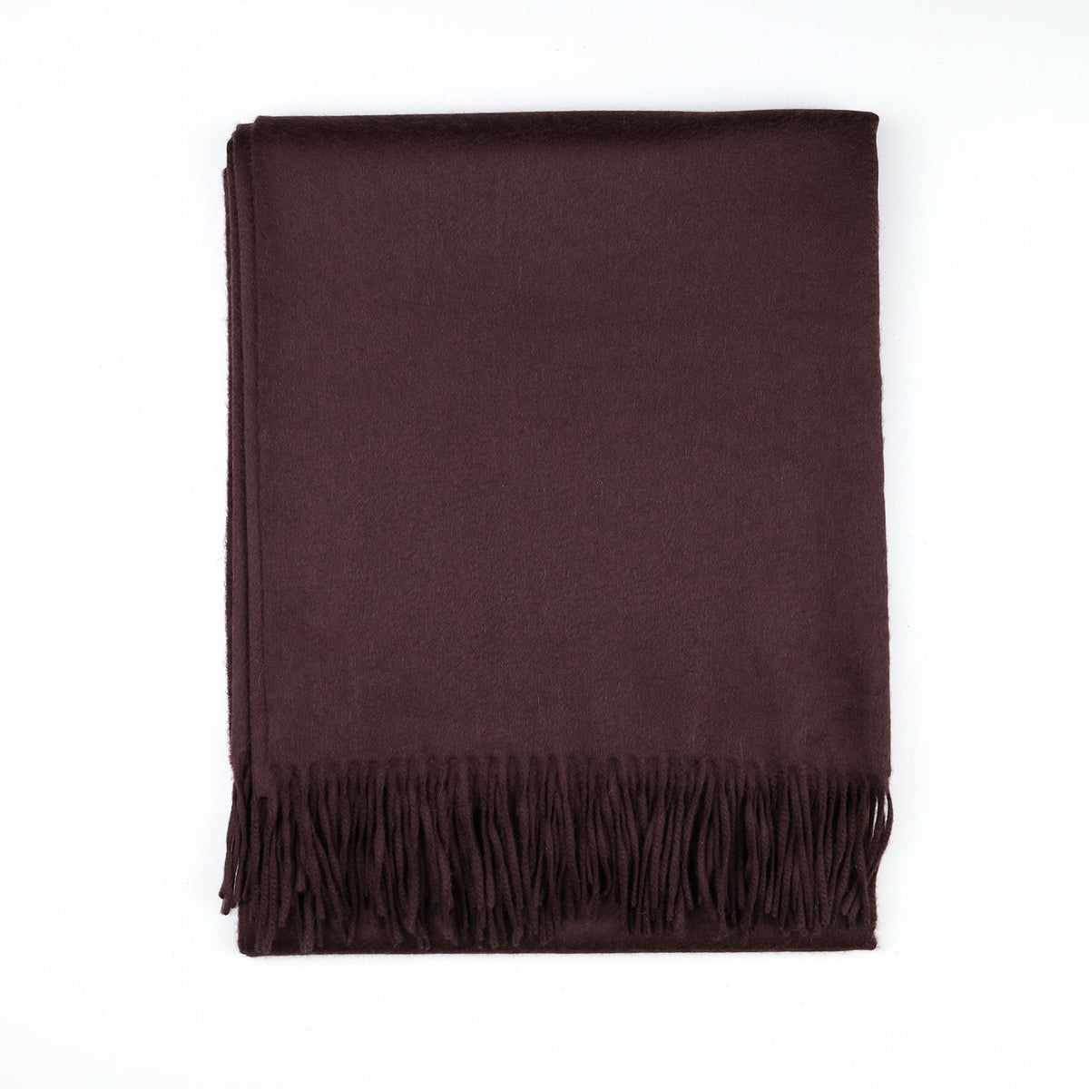 Brand New Scottish Alex Begg Darkest Cedar Brown Heavy Woven Cashmere Blanket