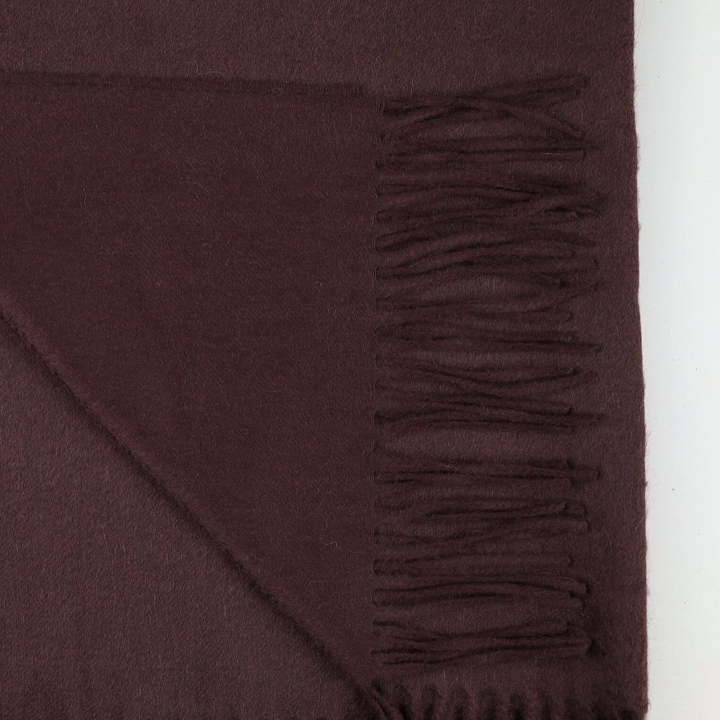 Brand New Scottish Alex Begg Darkest Cedar Brown Heavy Woven Cashmere Blanket
