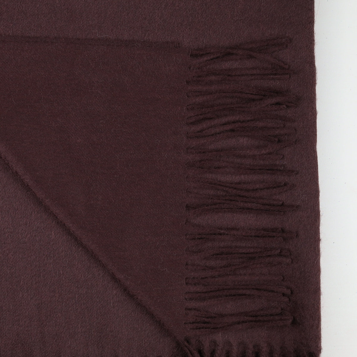 Brand New Scottish Alex Begg Darkest Cedar Brown Heavy Woven Cashmere Blanket
