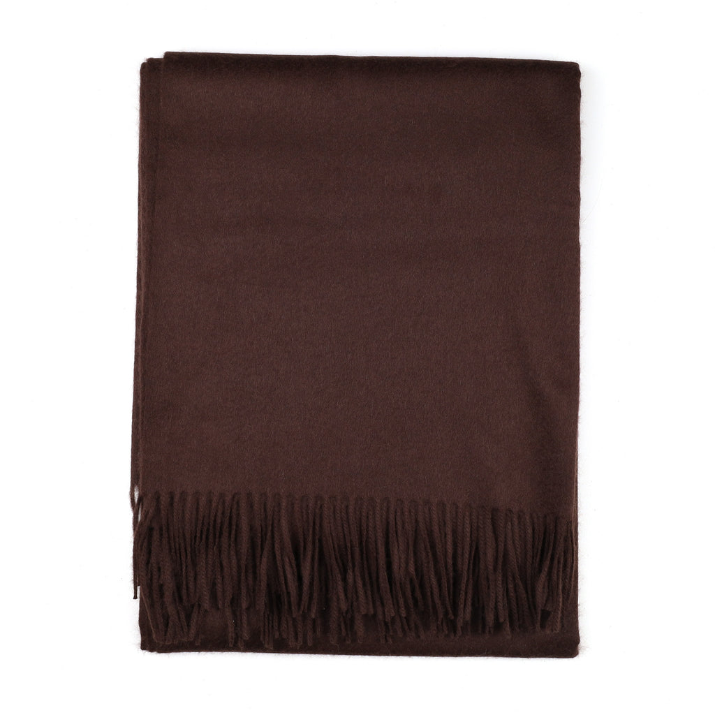 Brand New Scottish Alex Begg Bitter Chocolate Heavy Woven Cashmere Blanket