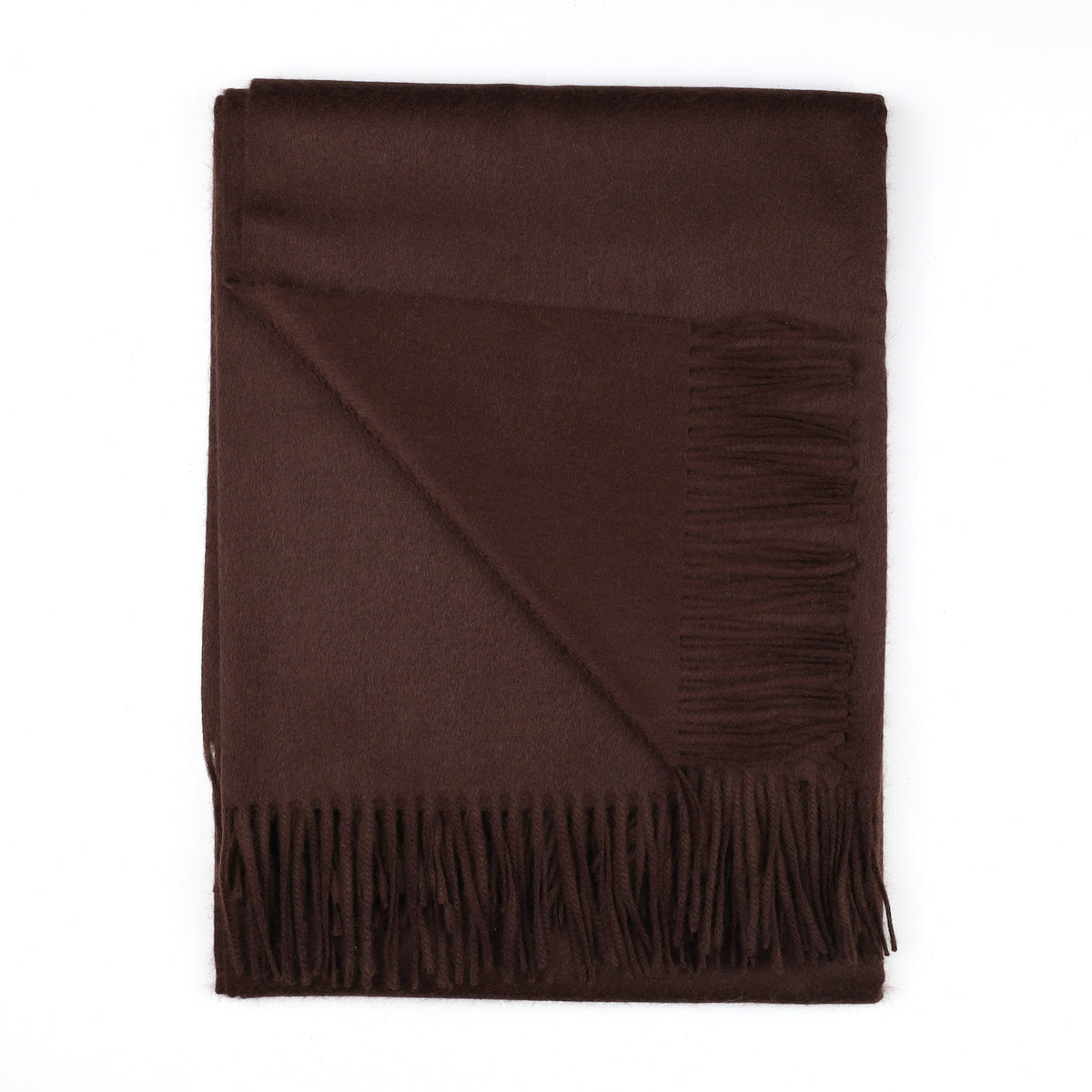 Brand New Scottish Alex Begg Bitter Chocolate Heavy Woven Cashmere Blanket