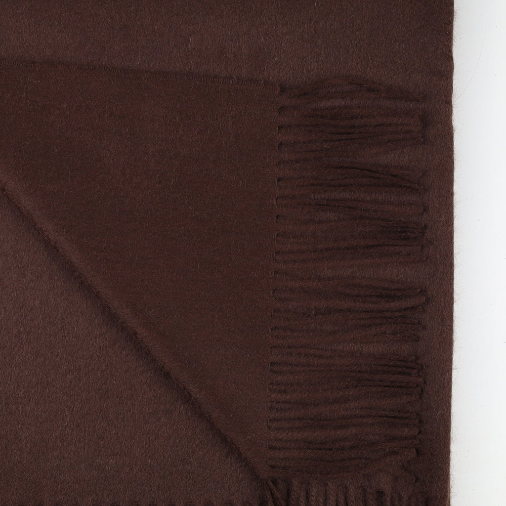 Brand New Scottish Alex Begg Bitter Chocolate Heavy Woven Cashmere Blanket