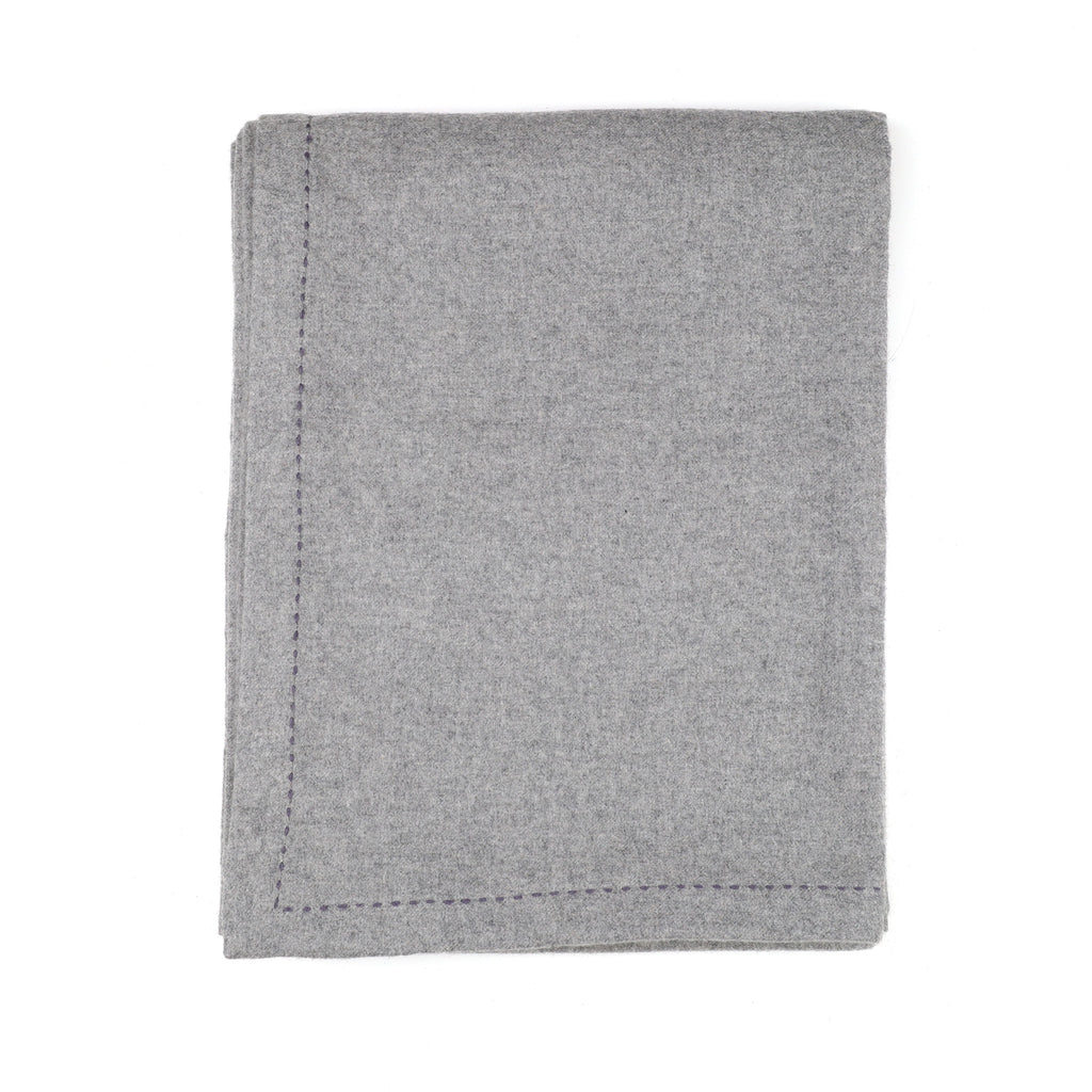 Brand New Scottish Alex Begg Ash Grey Designer Heavy Woven Cashmere Blanket
