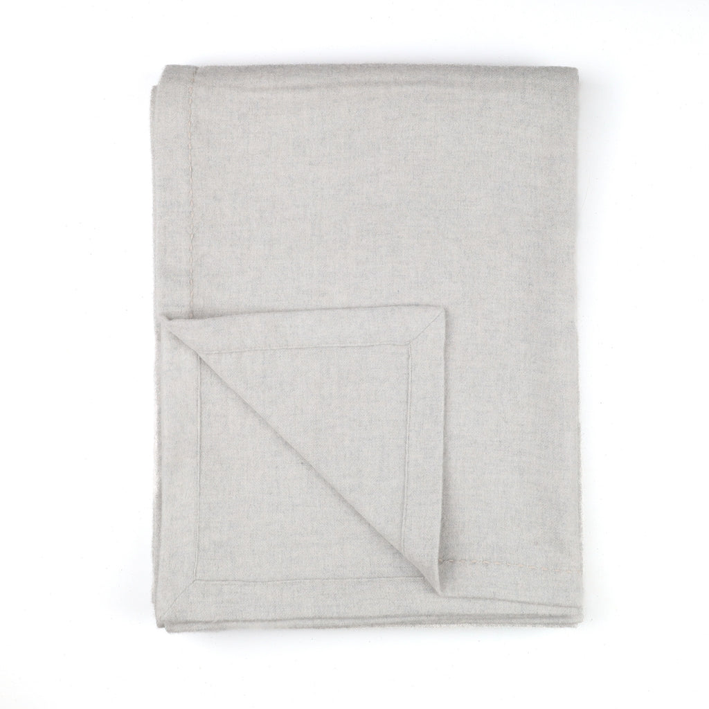 Brand New Scottish Alex Begg Mist Grey Designer Heavy Woven Cashmere Blanket