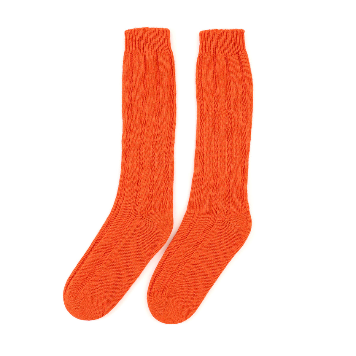 Brand New Scottish Alex Begg Flame Orange Ladies Cashmere Lounge Socks