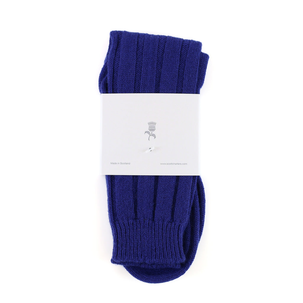 Brand New Scottish Alex Begg Admiral Blue Ladies Cashmere Lounge Socks
