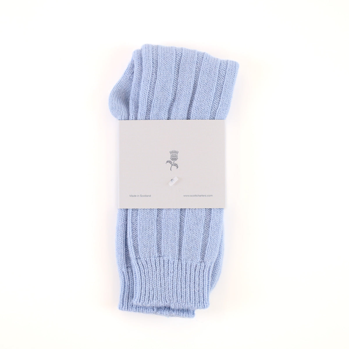Brand New Scottish Alex Begg Powder Blue Ladies Cashmere Lounge Socks