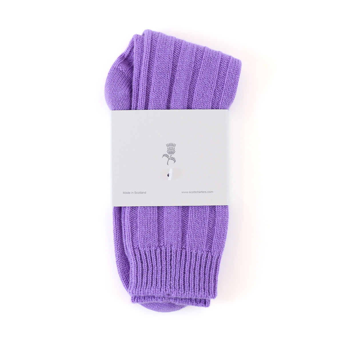 Brand New Scottish Alex Begg Periwinkle Purple Ladies Cashmere Lounge Socks