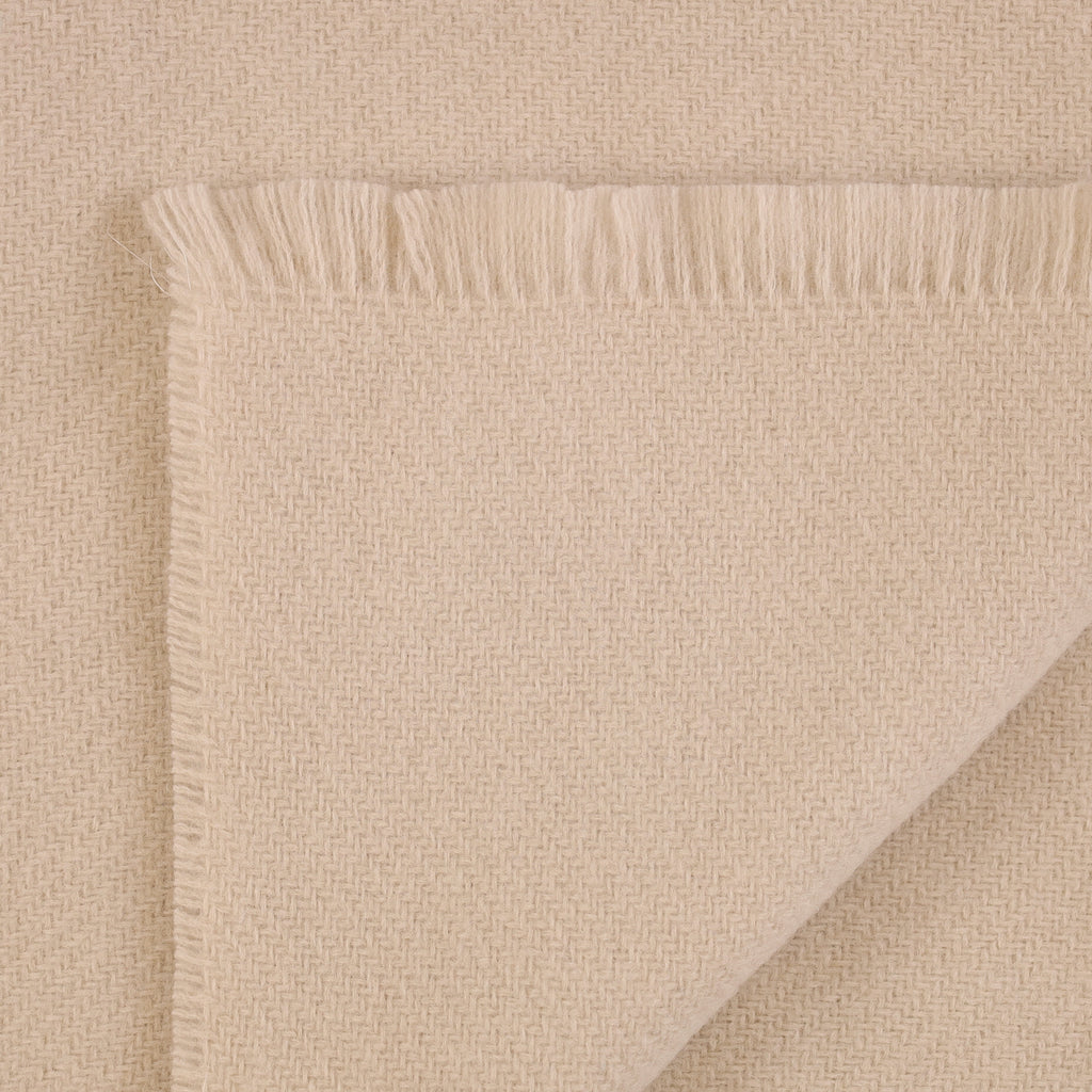 Brand New Scottish Almond Cream Luxury Woven Cashmere Blanket