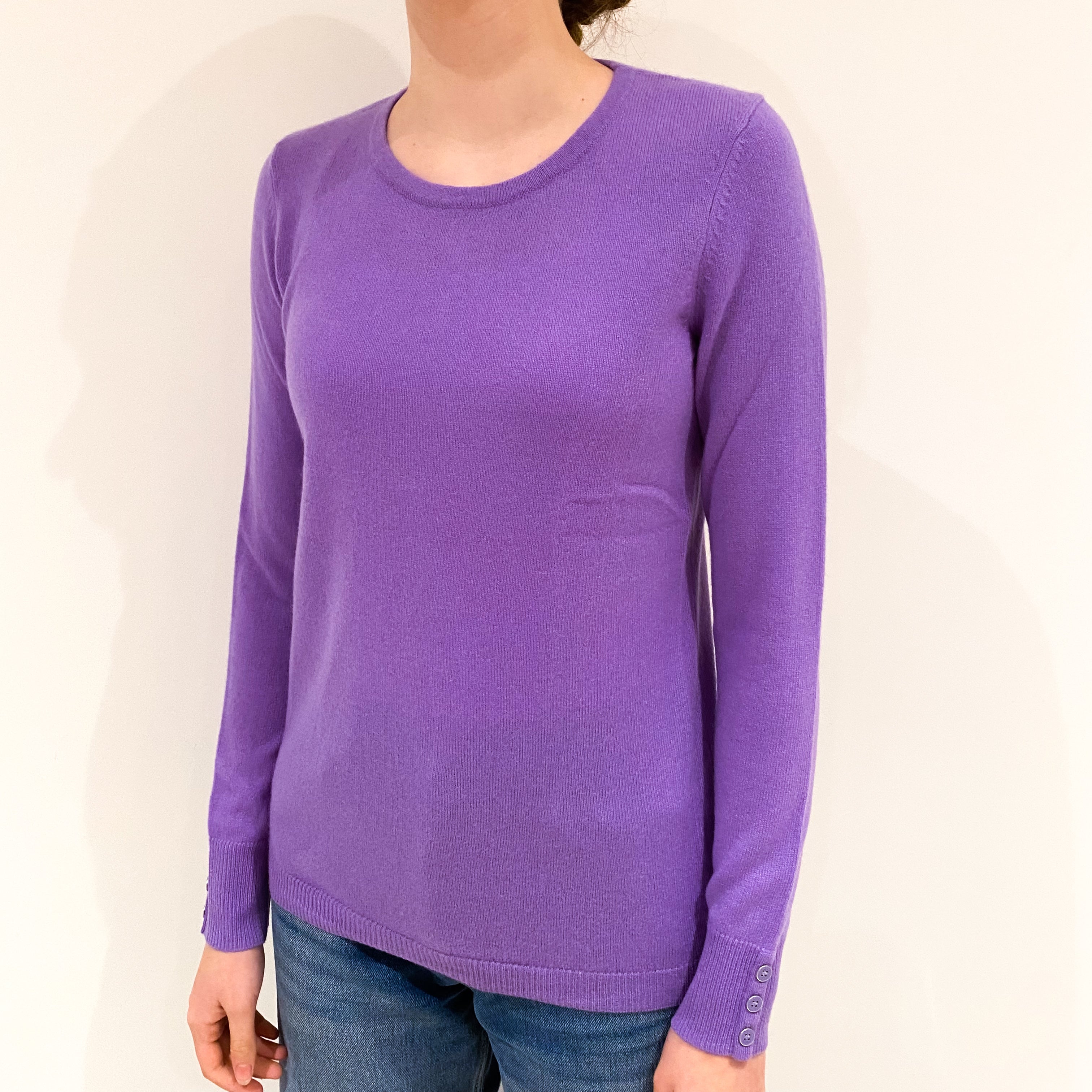 Periwinkle Purple Cashmere Crew Neck Jumper Extra Small