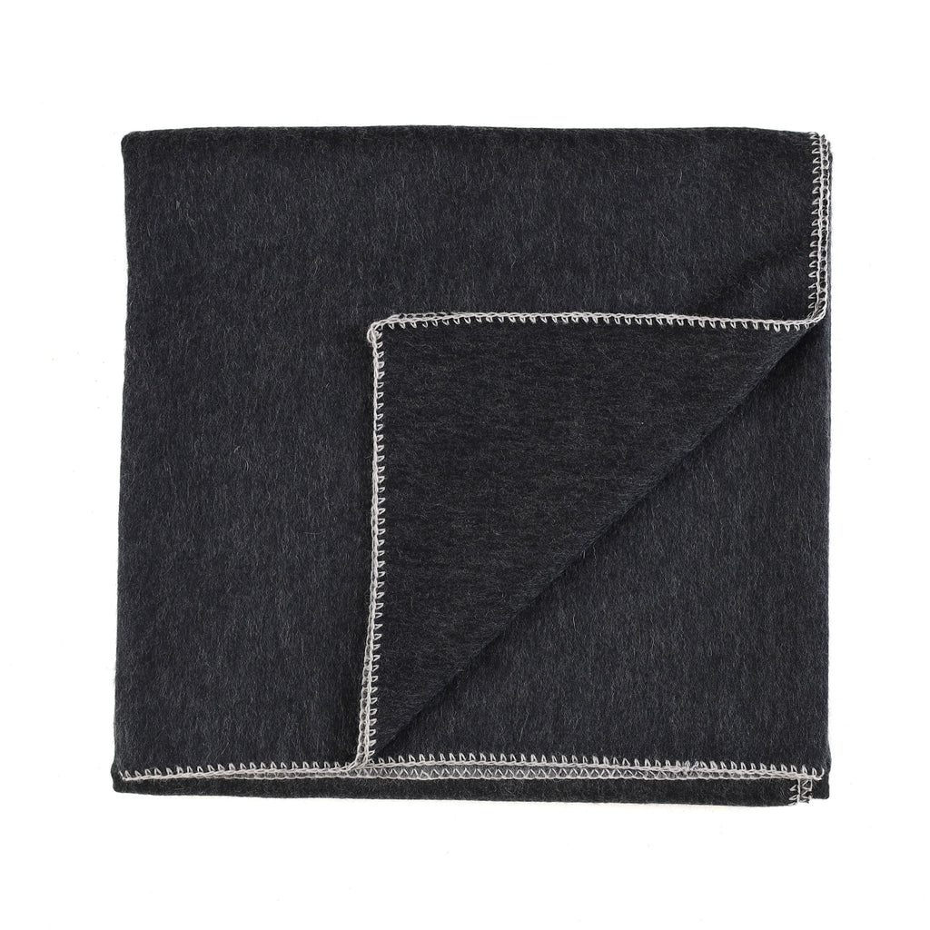 Brand New Scottish Granite Grey Woven Cashmere Throw