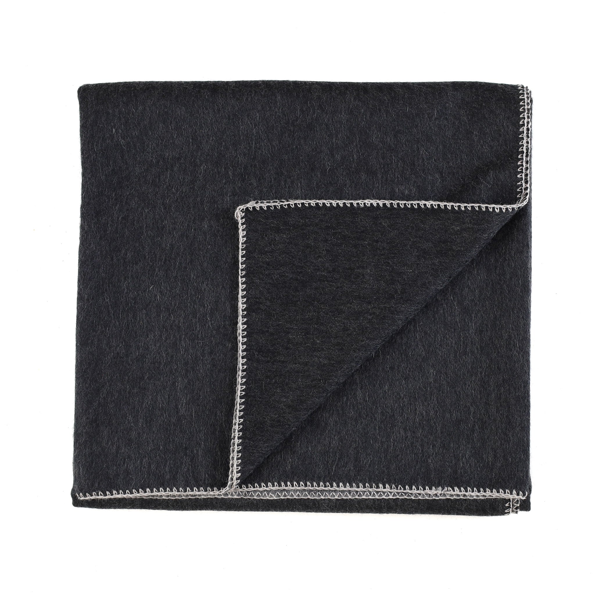 Brand New Scottish Granite Grey Woven Cashmere Throw