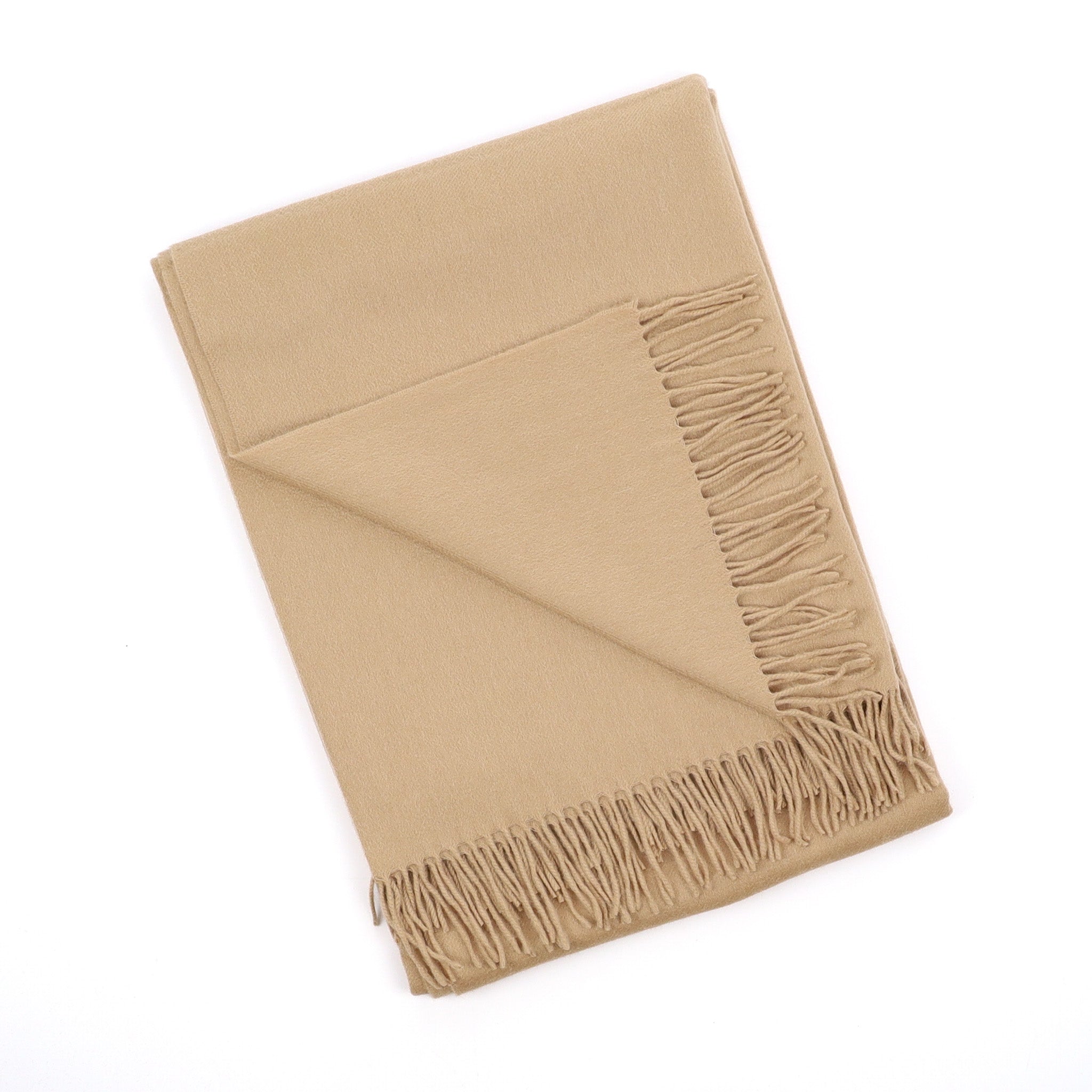 Brand New English Camel Brown Luxury Woven Cashmere Blanket