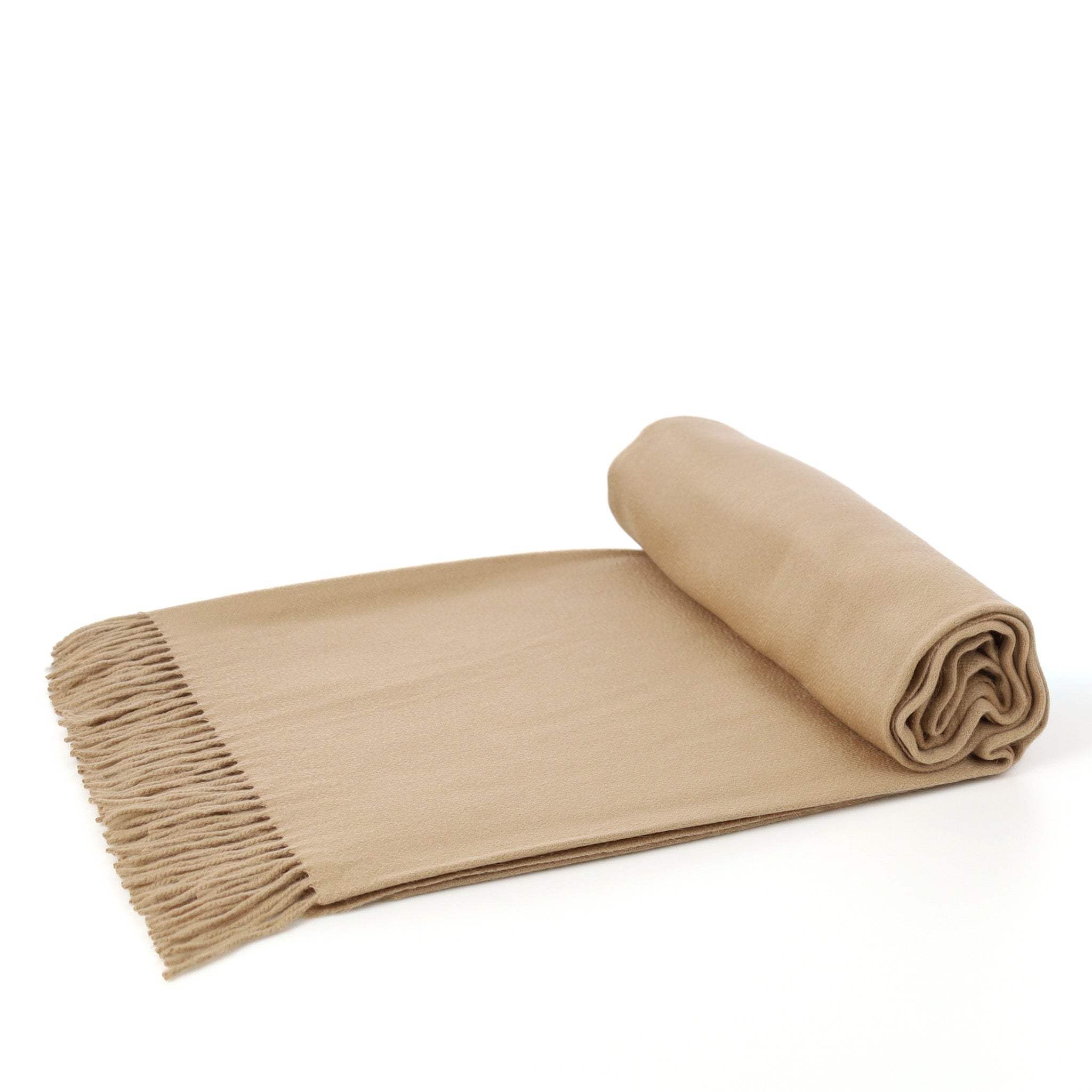 Brand New English Camel Brown Luxury Woven Cashmere Blanket